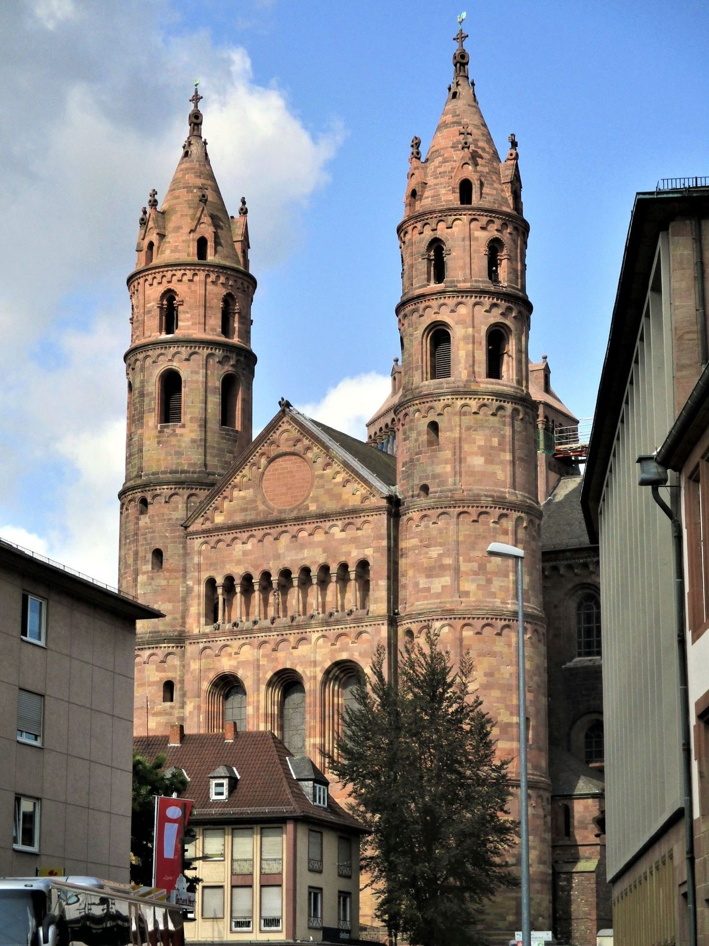 Facade of Worms Cathedral, Germany by Romanesque Architecture