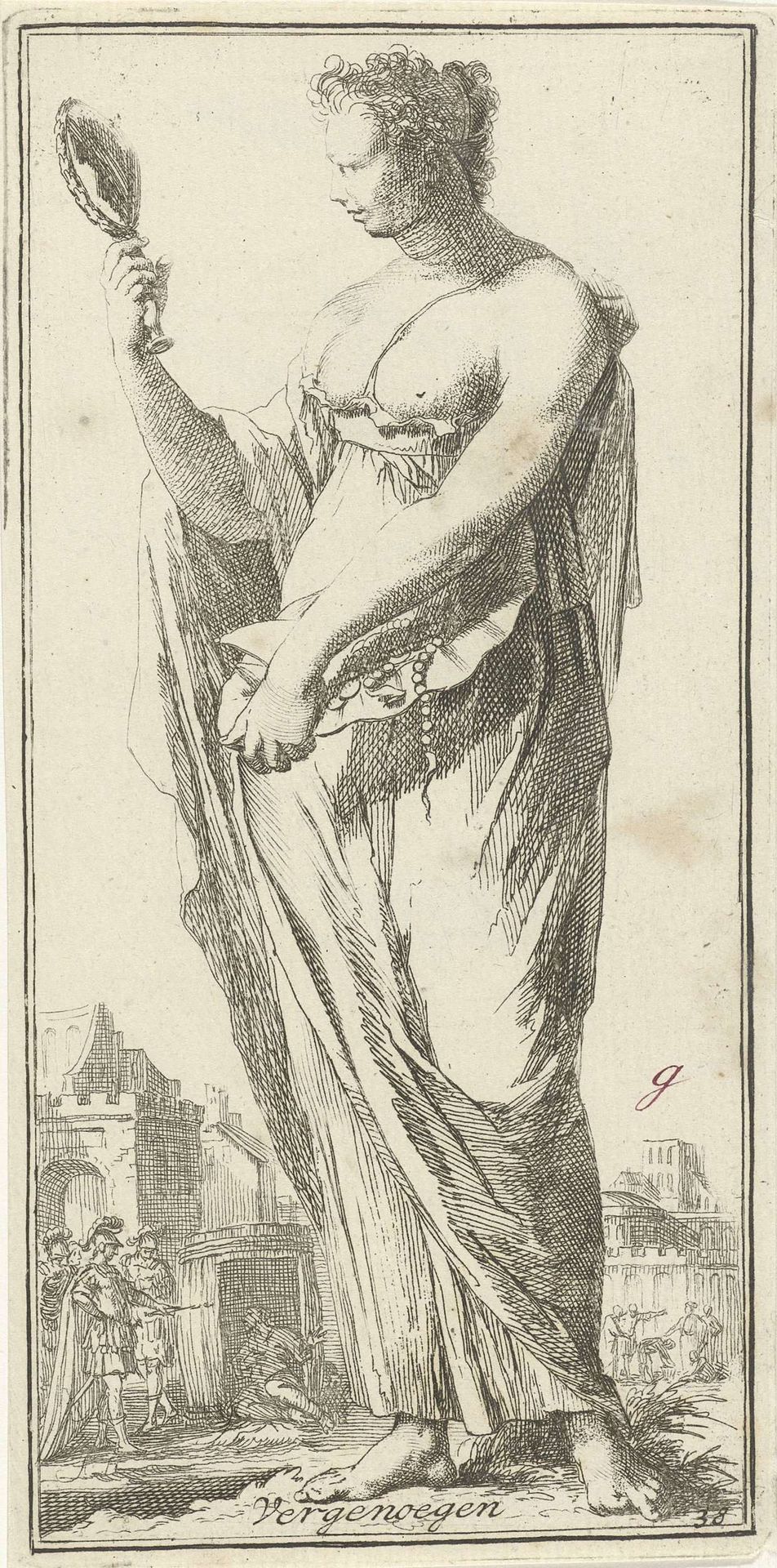 Personificatie van tevredenheid by Arnold Houbraken