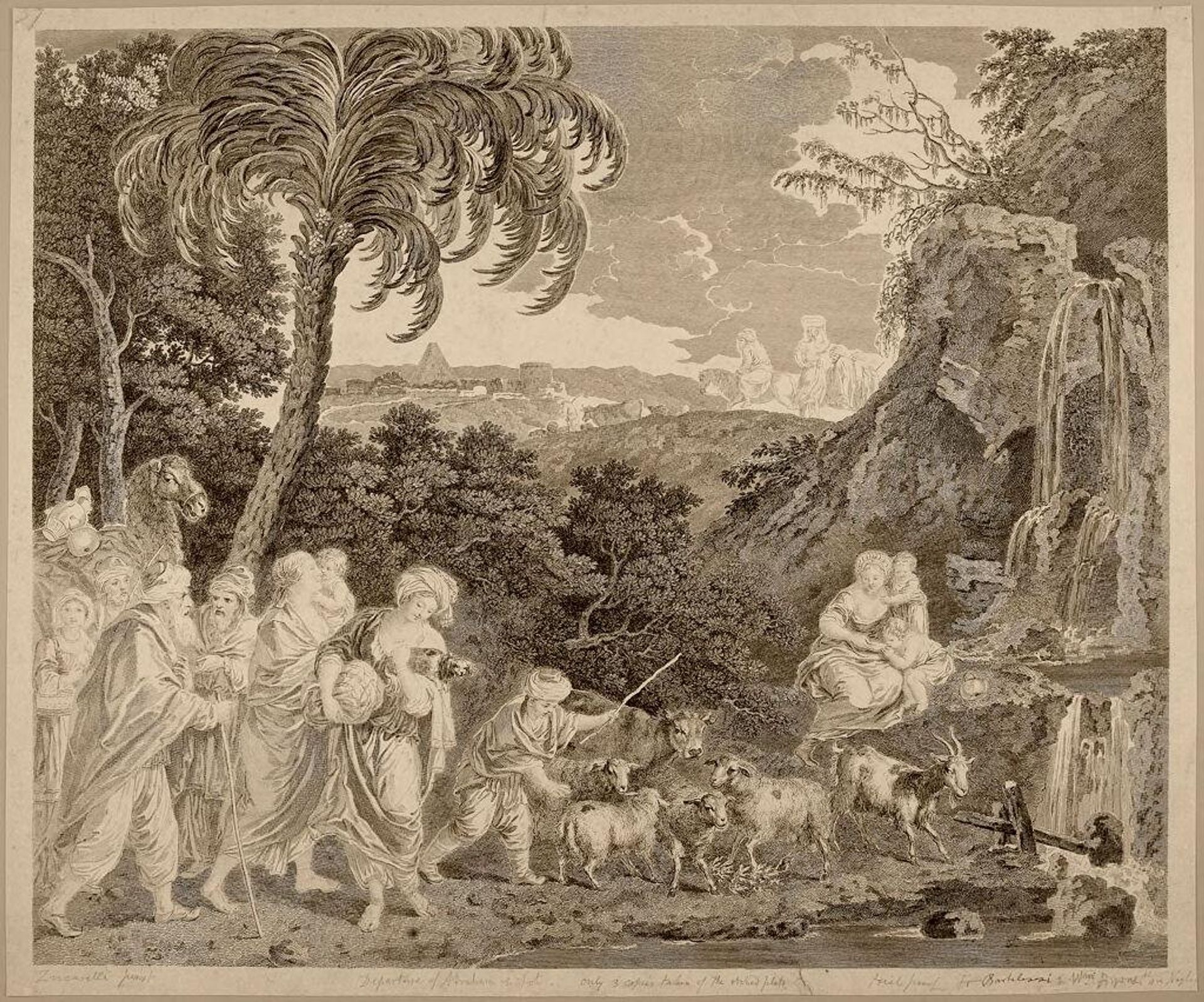 Departure of Abraham and Lot by Francesco Bartolozzi