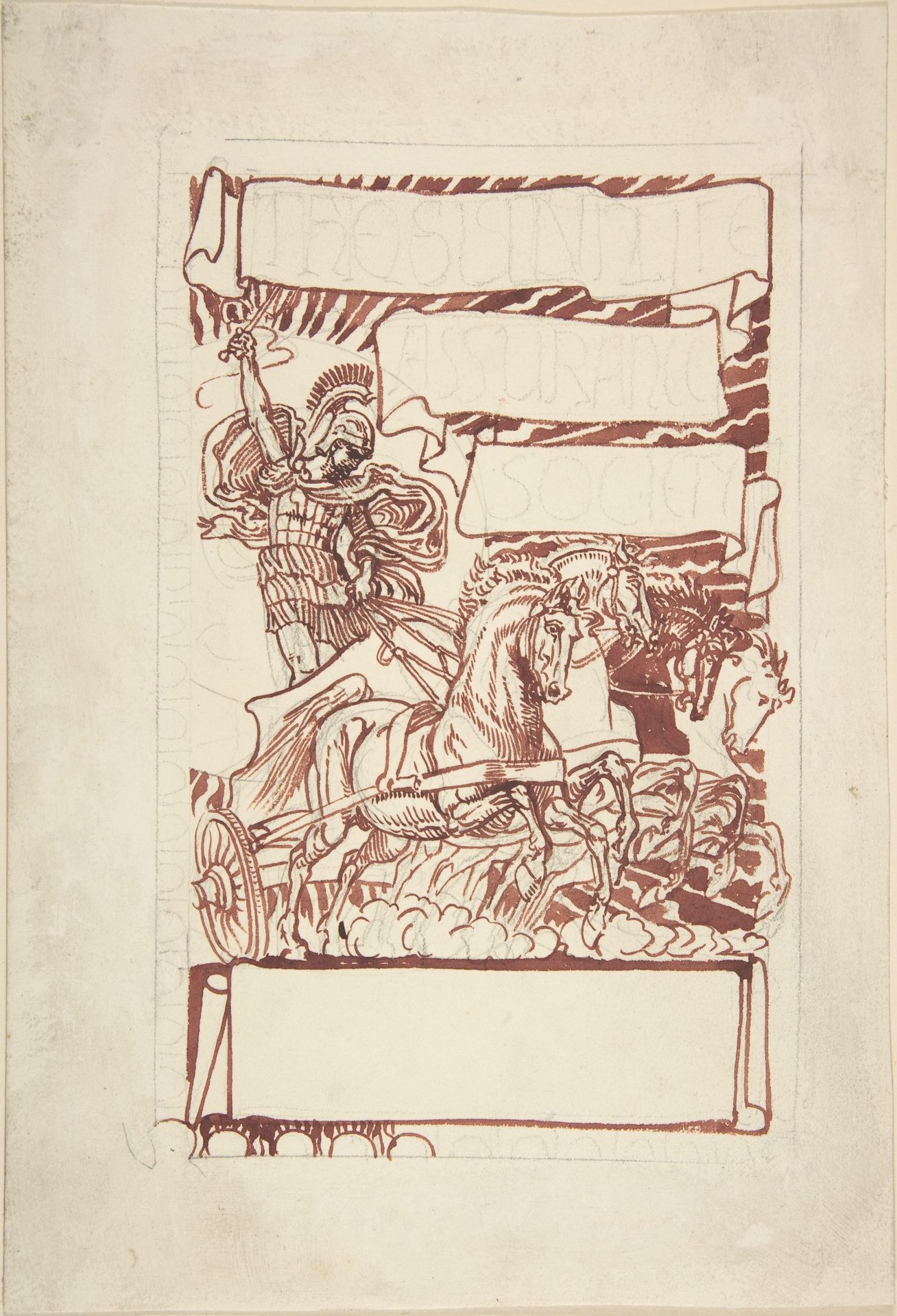 Design for Trade Card [The Sun Life Assurance Society] by Walter Crane