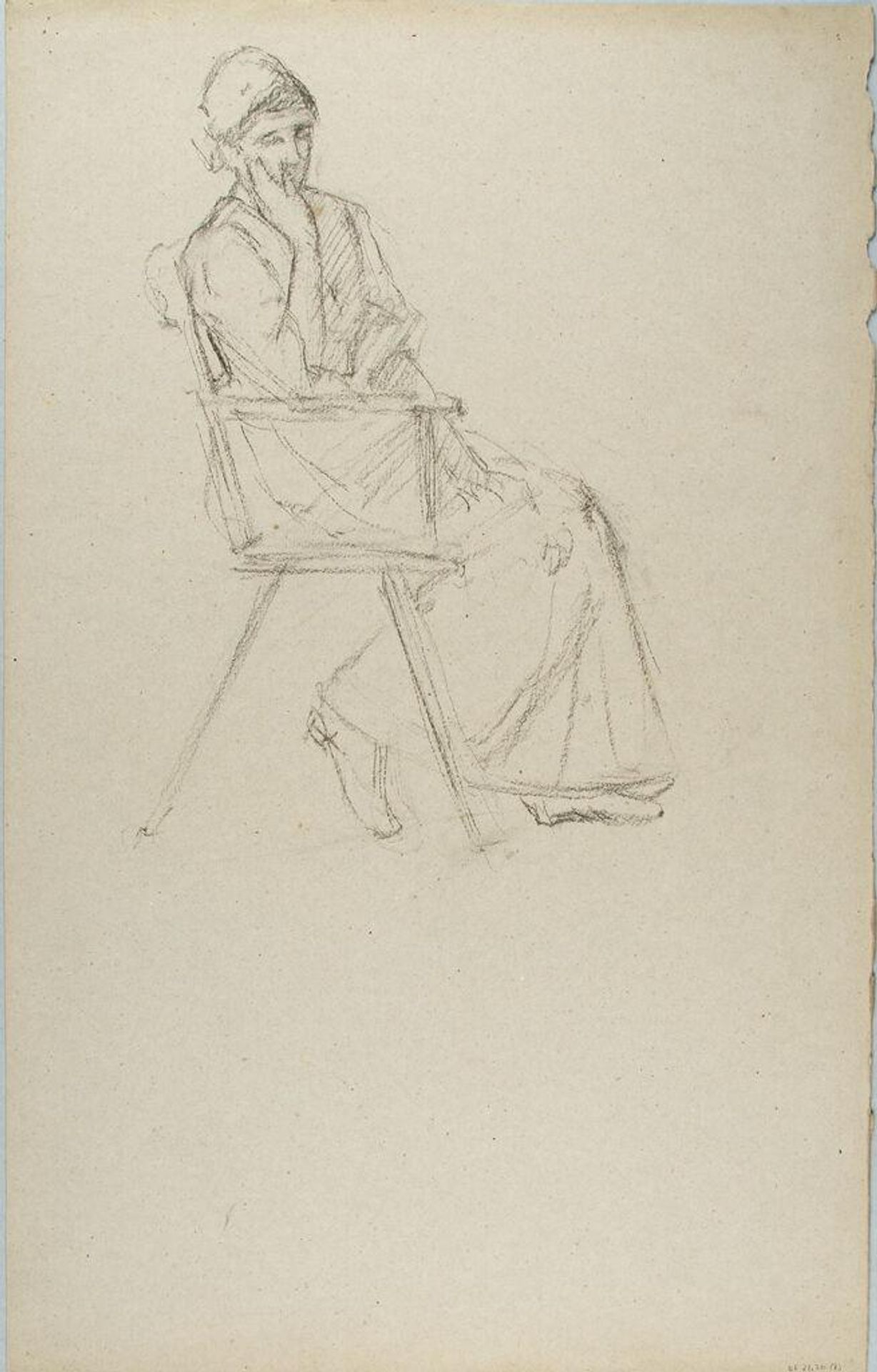 Sketch of a Seated Woman; verso: Sketch of a Seated Man by William Valentine Schevill