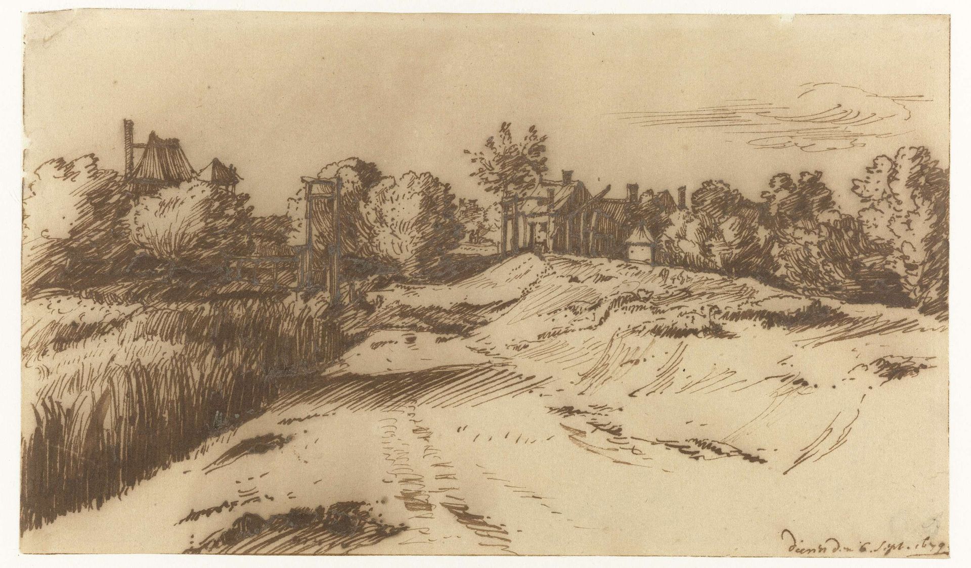 Gezicht op Dieren by Constantijn (II) Huygens