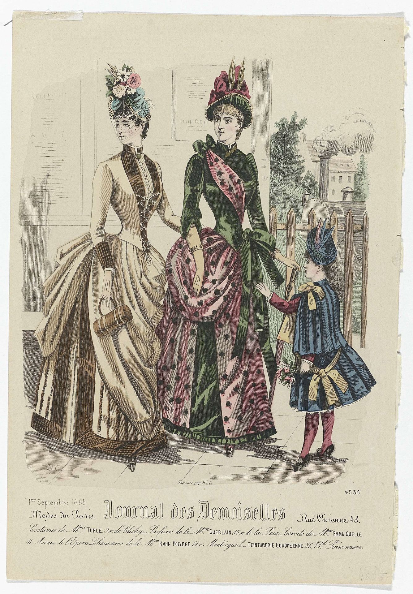 Journal des Demoiselles, 1 septembre 1885, No. 4536 : Costumes de Mme Turl (...) by A. Chaillot