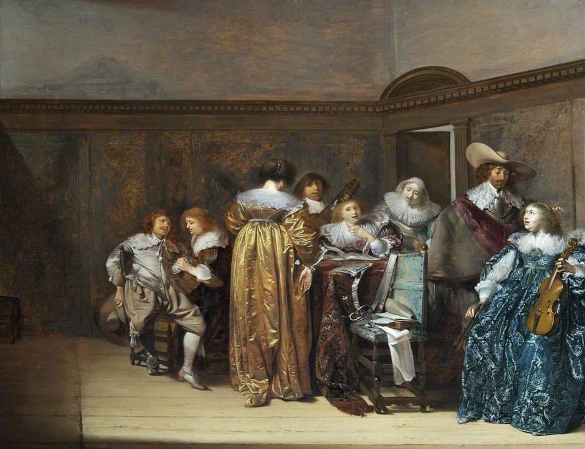 Dutch Cavaliers and Their Ladies Making Music by Pieter Codde