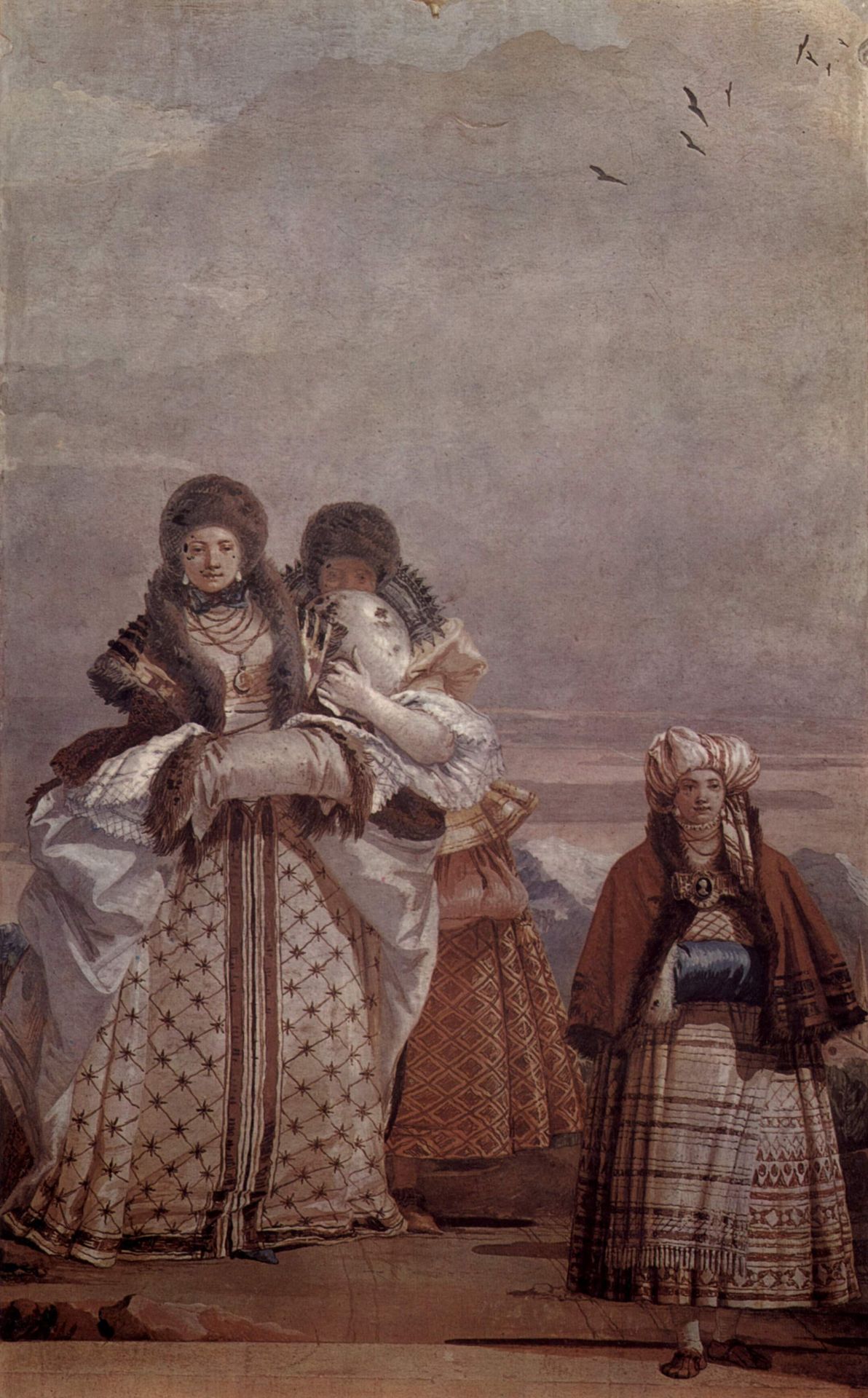 The Winter Walk, from the Room of the Gothic Pavilion, in the Foresteria by Giovanni Domenico Tiepolo