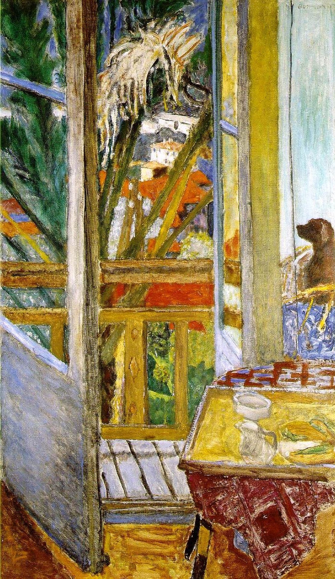 The door window with dog by Pierre Bonnard
