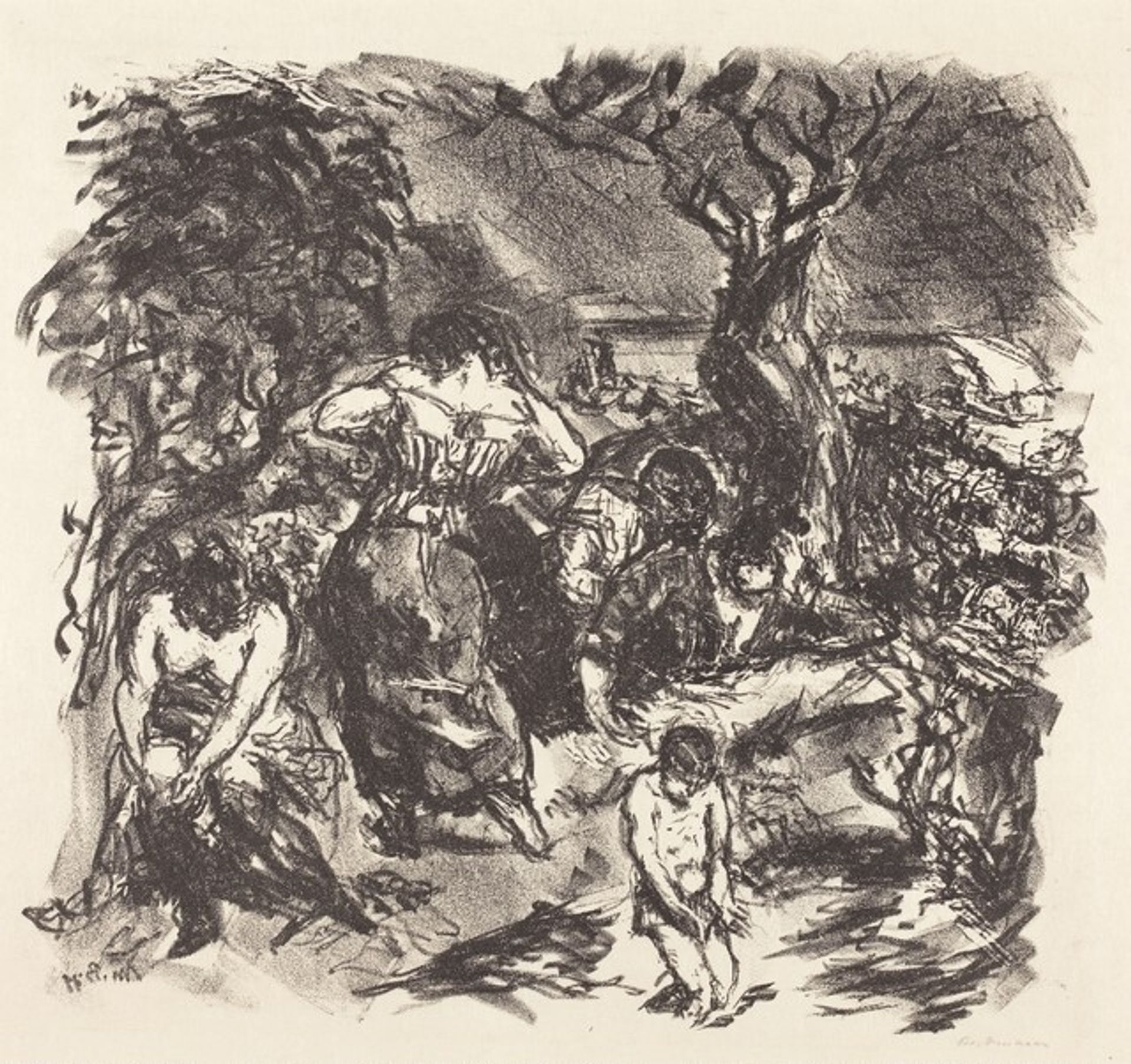 Swimming at Lake Tegel (Tegeler Freibad) by Max Beckmann