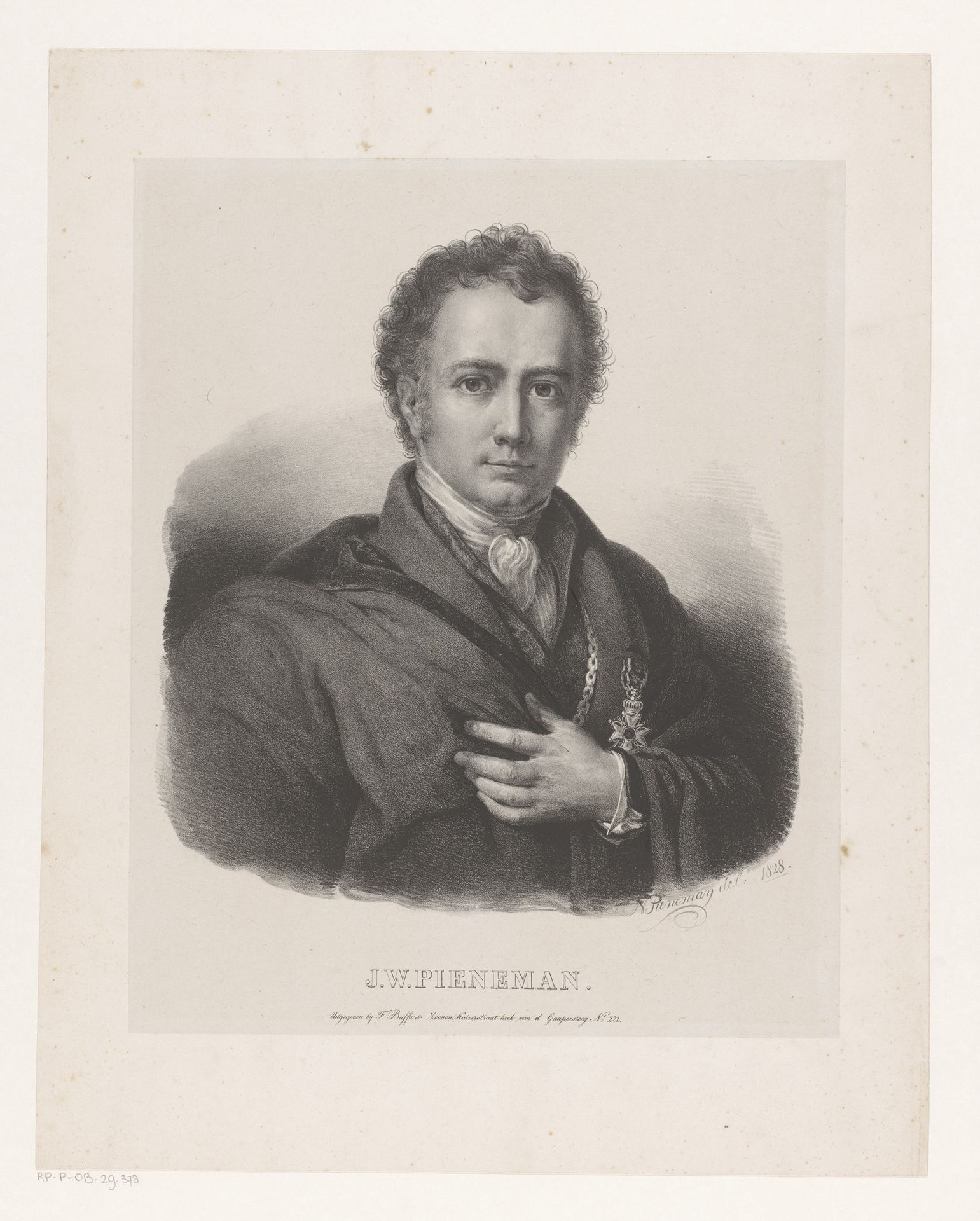 Portret van Jan Willem Pieneman by Nicolaas Pieneman