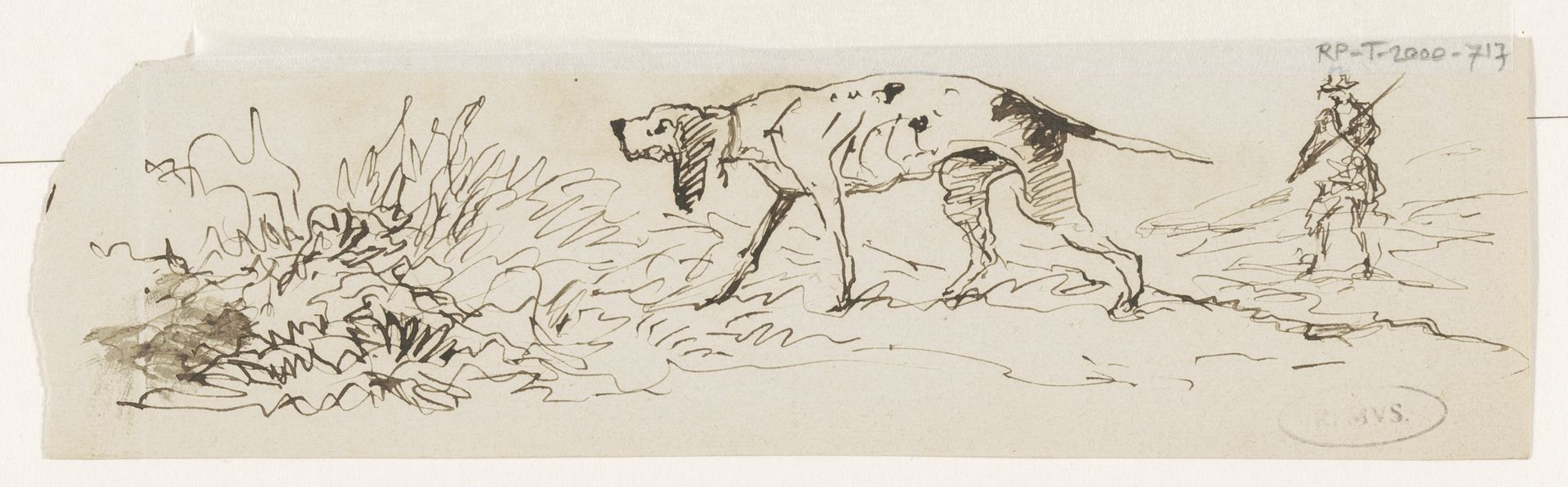 Jachthond en jager by Johannes Tavenraat