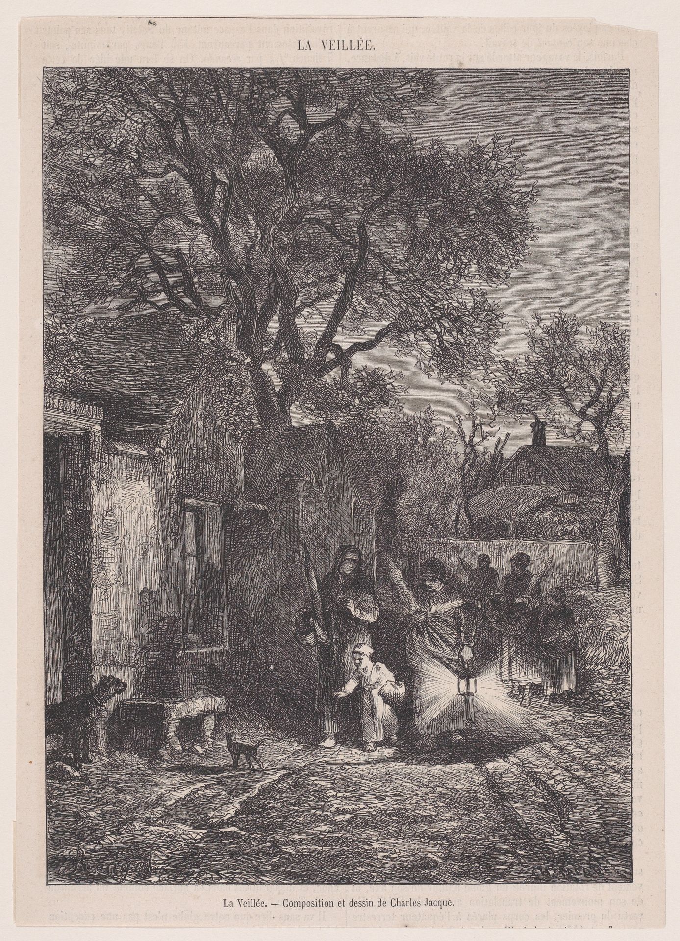 La Veillée; from Magasin Pittoresque by Charles Jacque