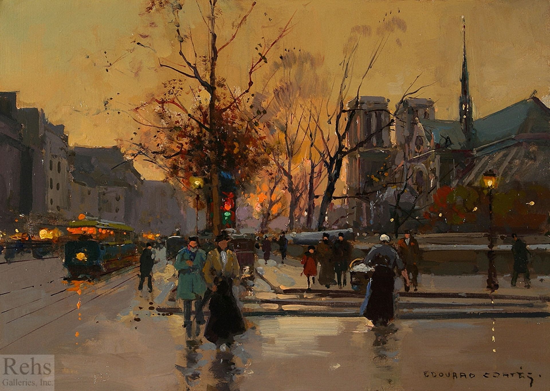 Quai de Montebello, Notre Dame by Edouard Cortes
