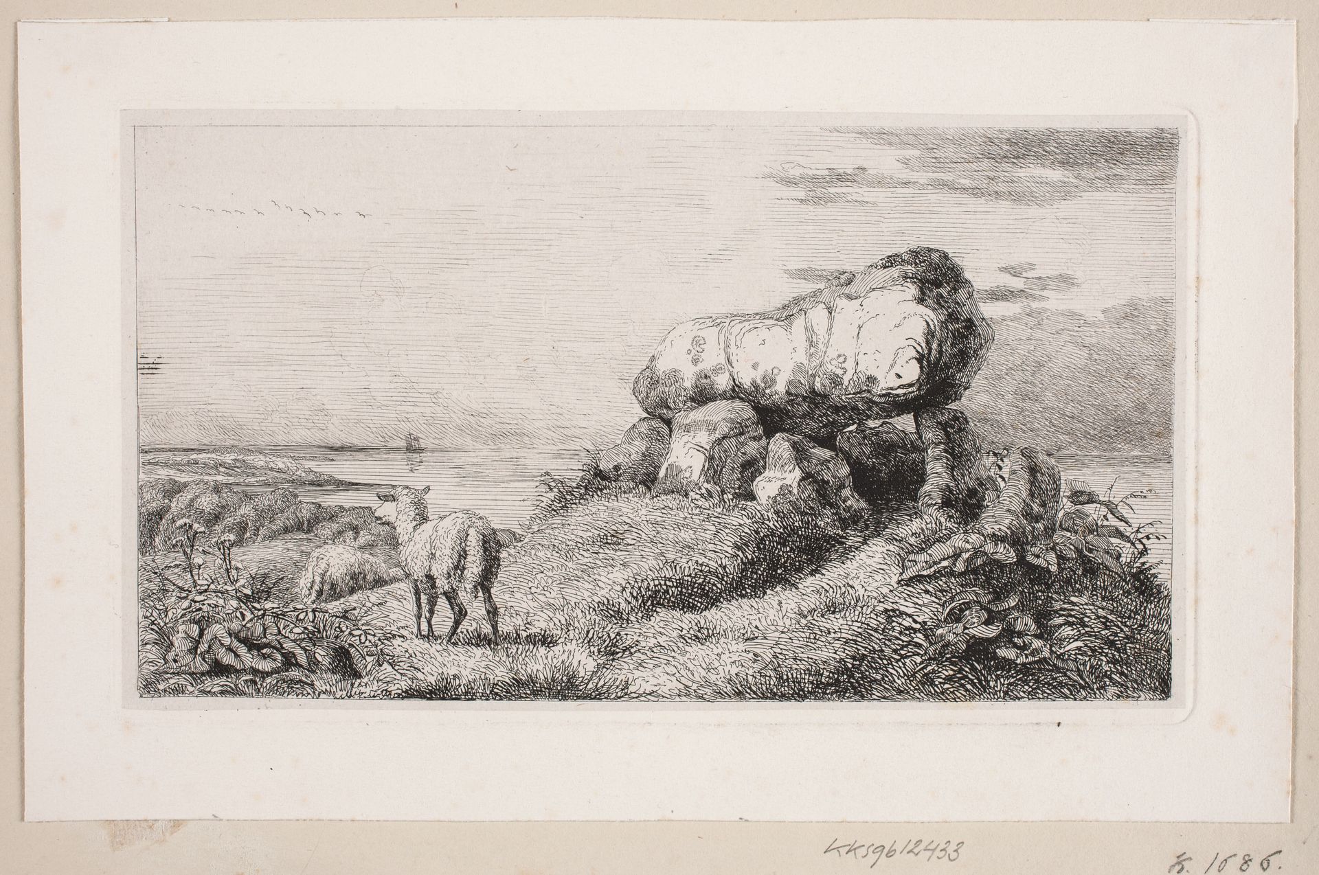 Landskab med en stendysse by Johannes Wilhelm Zillen