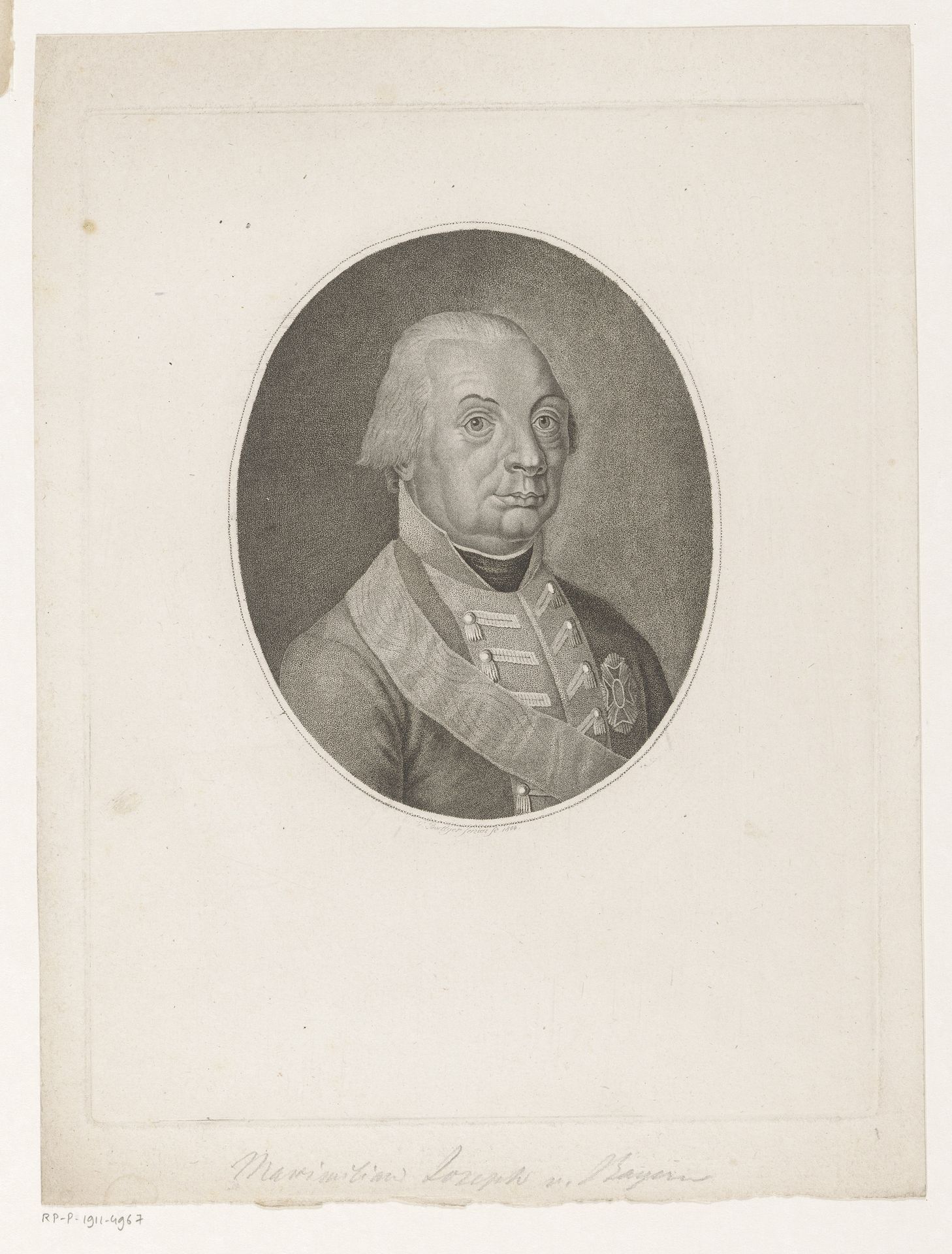 Portret van Maximiliaan I Jozef, koning van Beieren by Johann Gottlieb Boettger