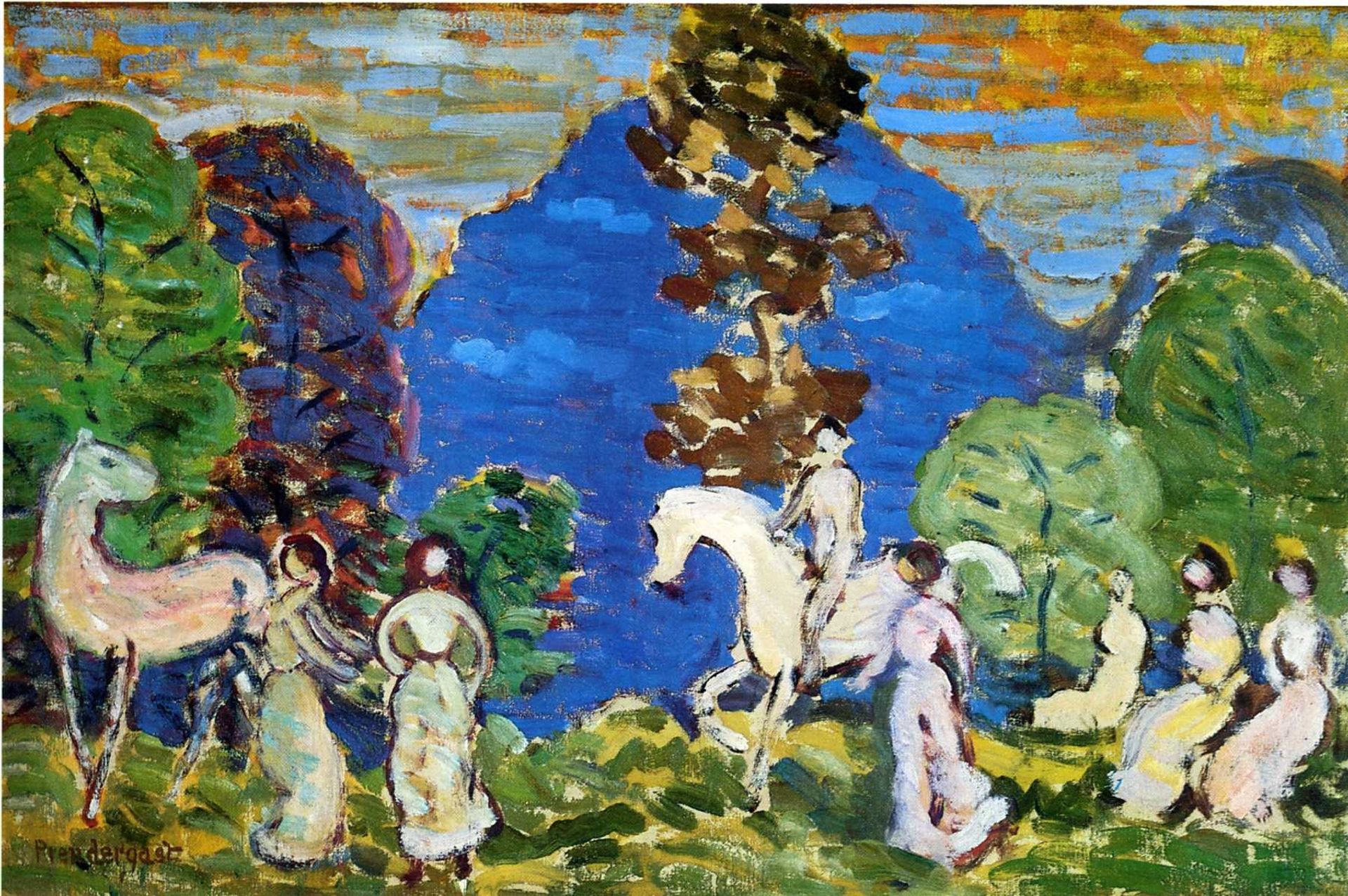 Rider against Blue Hills by Maurice Prendergast