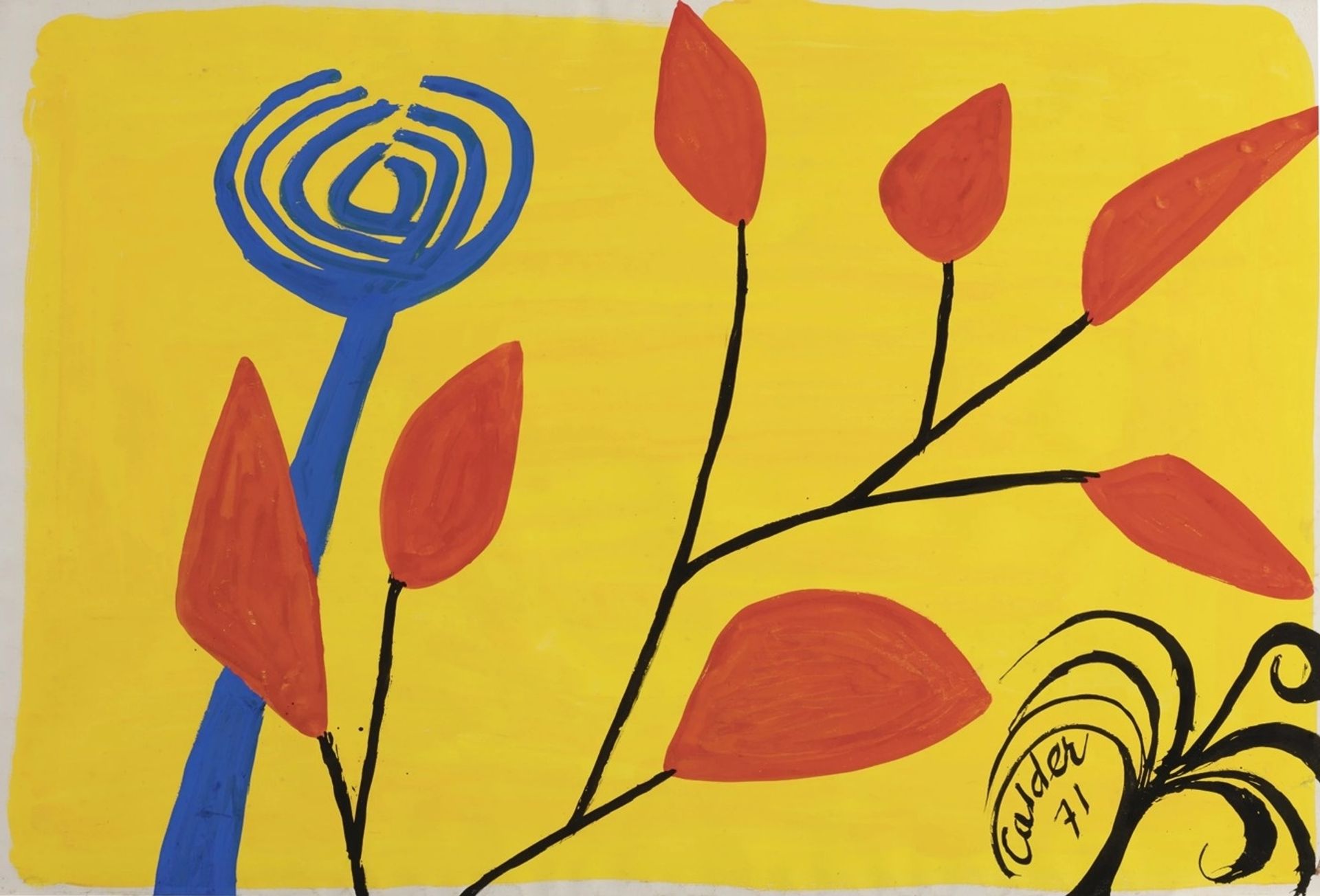 Flower on a Yellow Ground by Alexander Calder