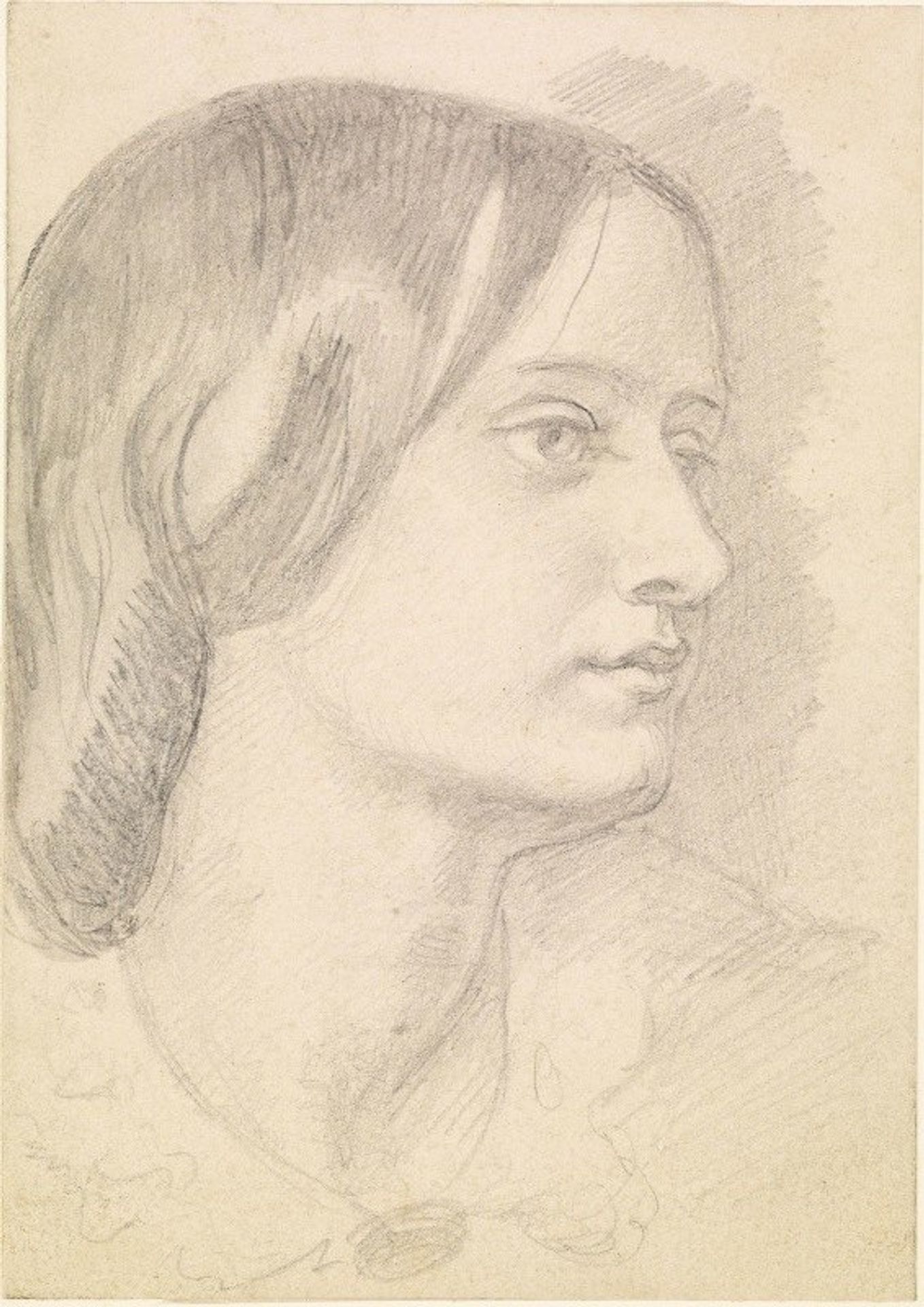 Portrait of Red Lion Mary, Mrs Mary Nicholson by Dante Gabriel Rossetti