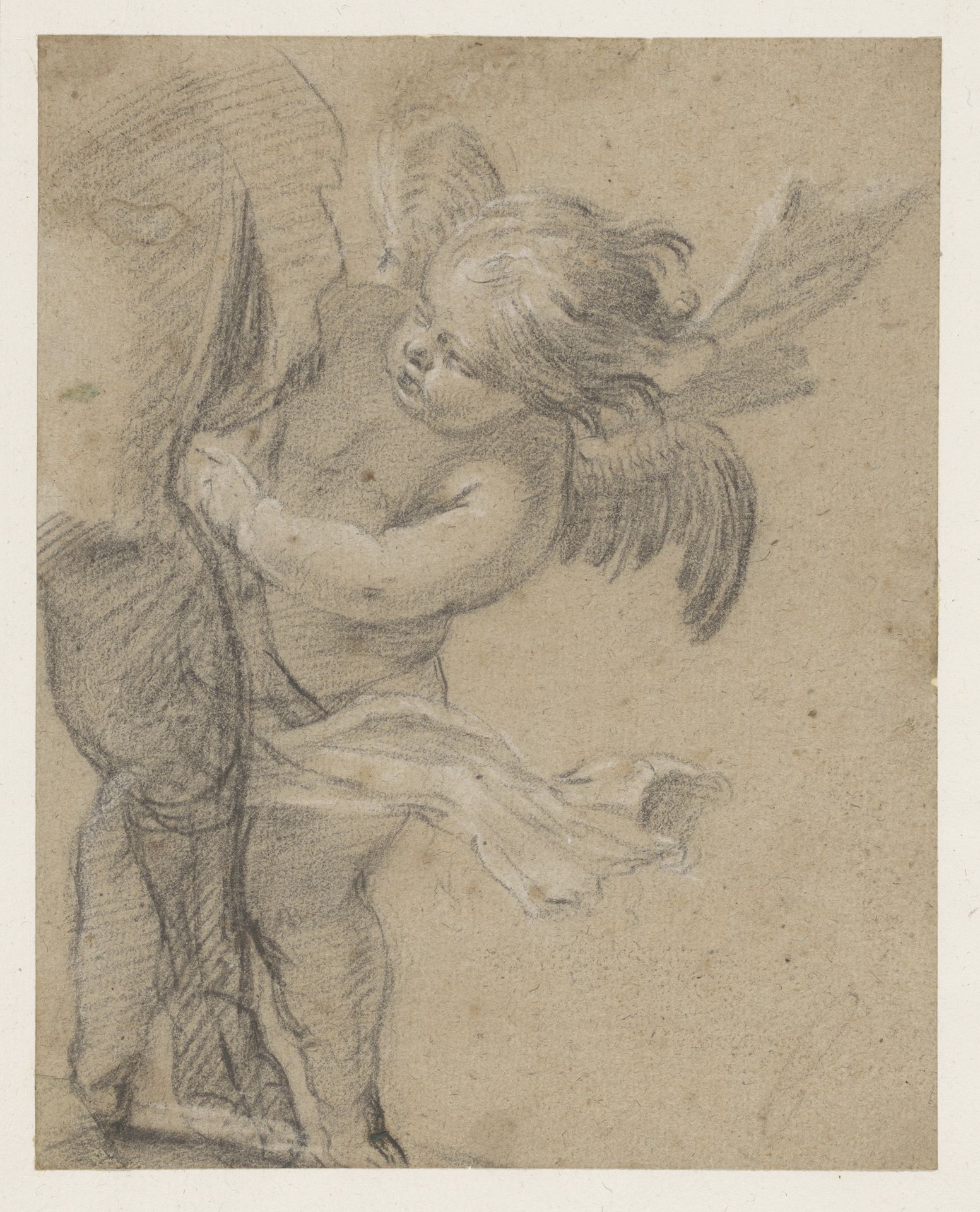 Engeltje bij het been van de H. Rochus by Simon Vouet