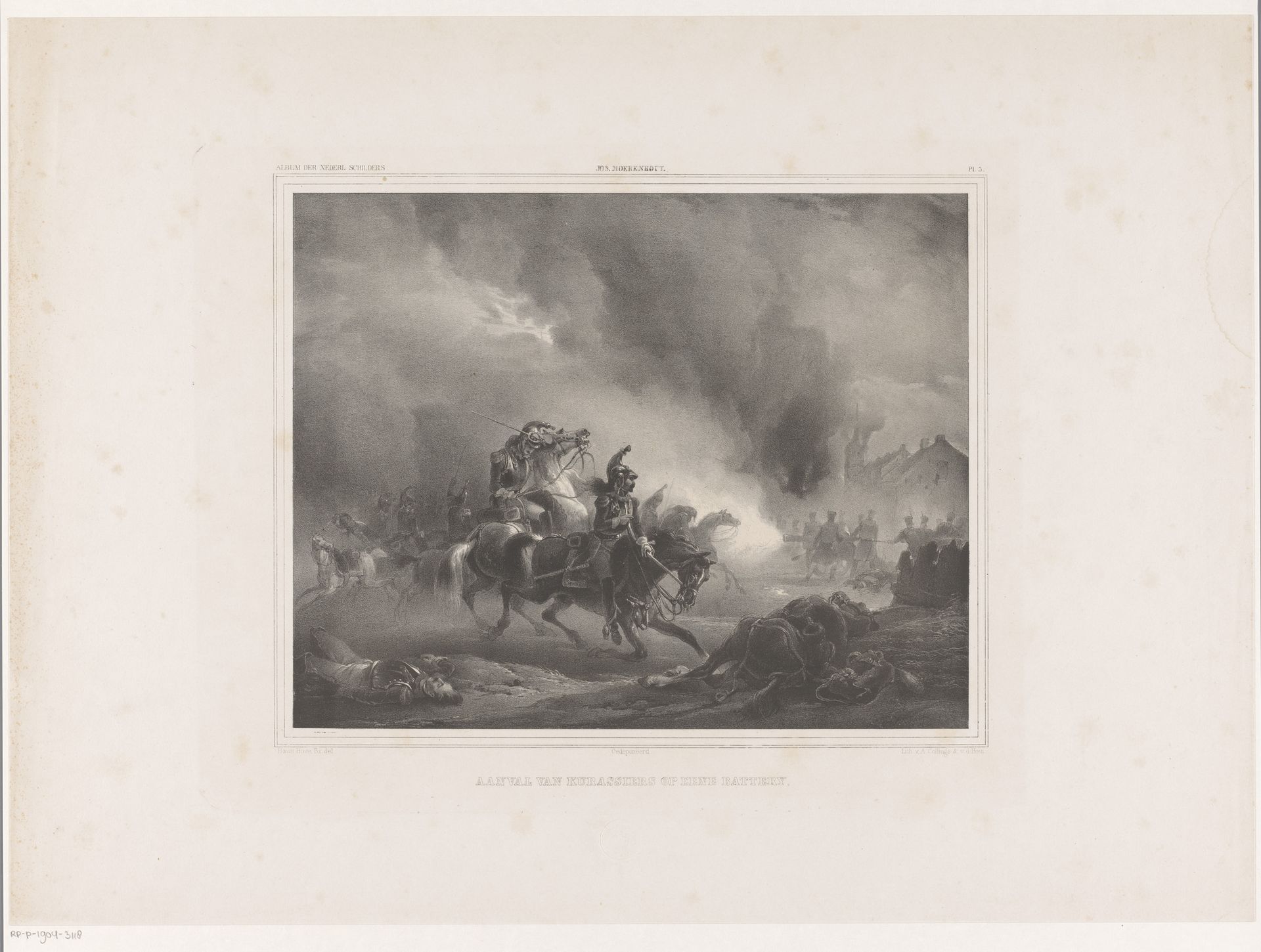 Aanvallende soldaten te paard by Huib van Hove Bz