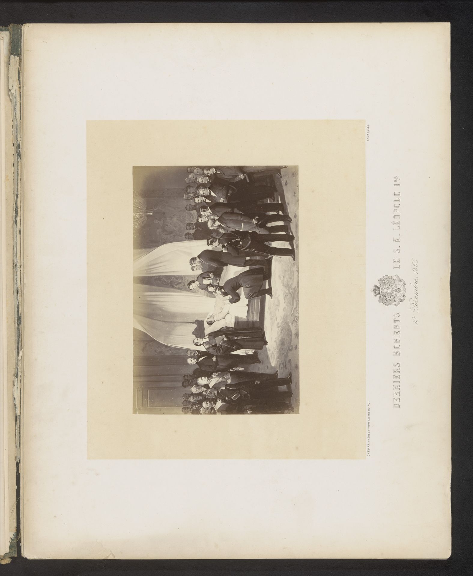 Fotoreproductie van een ontwerp van koning Léopold I van België op zijn sterfbed op 10 december 1865 by Ghémar Frères
