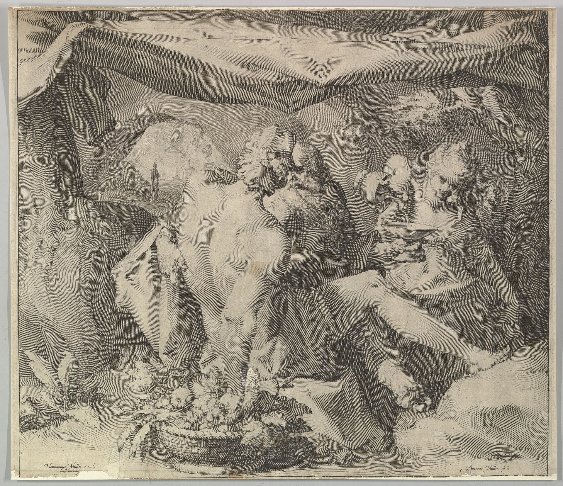 Lot and His Daughters by Jan Muller