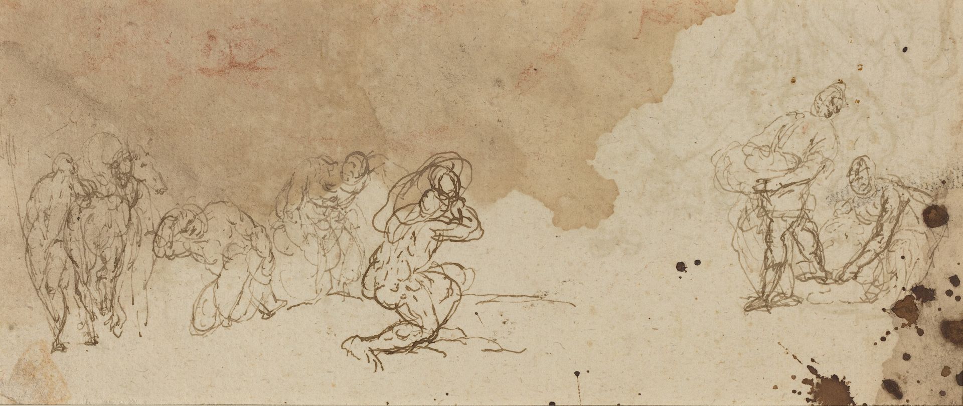 Studies of Figures for an Adoration of the Magi [verso] by Donato Creti
