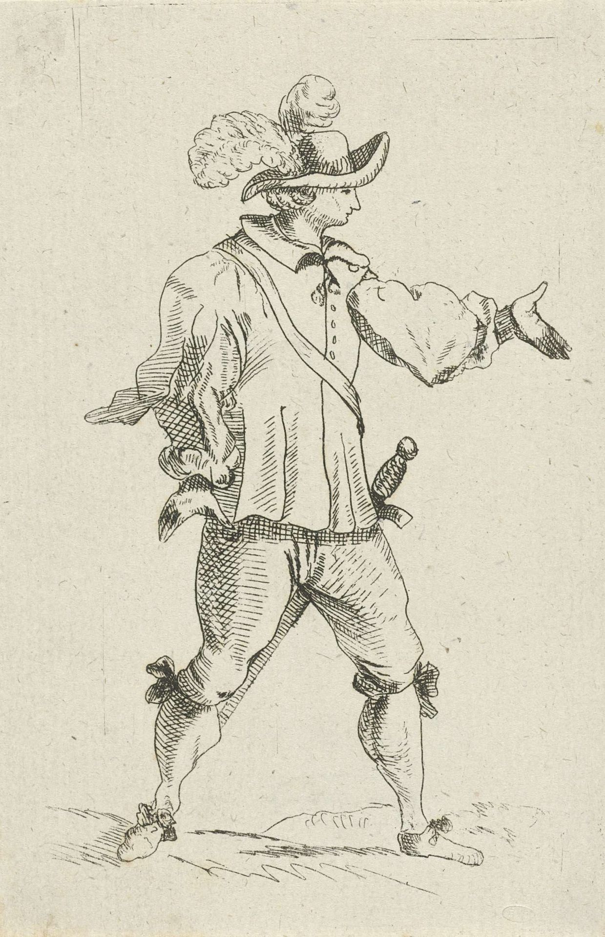 Man met zwaard om zijn schouder by Cornelis Adrianus van Hoogstraten