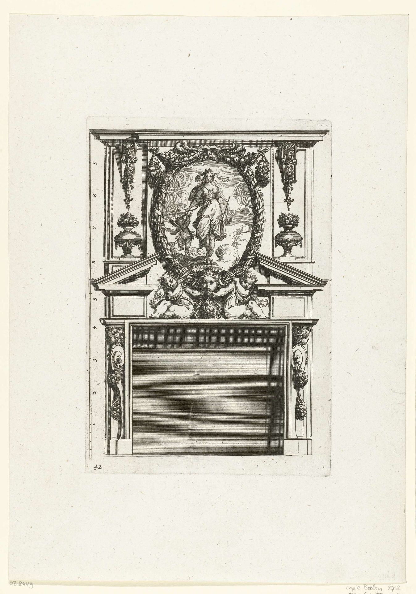 Onderboezem, schacht gedecoreerd met Venus en Cupido by Anonymous