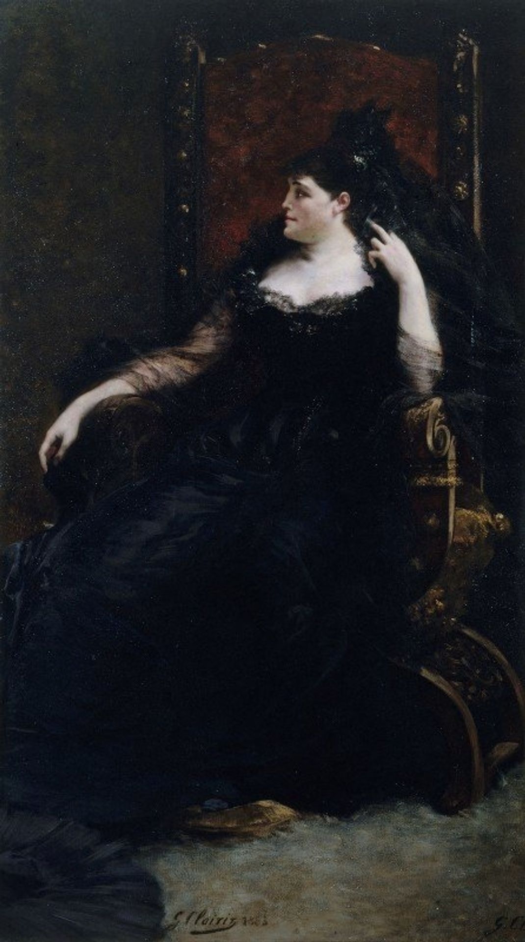 Portrait de -Gabrielle Krauss by Georges Jules Victor Clairin