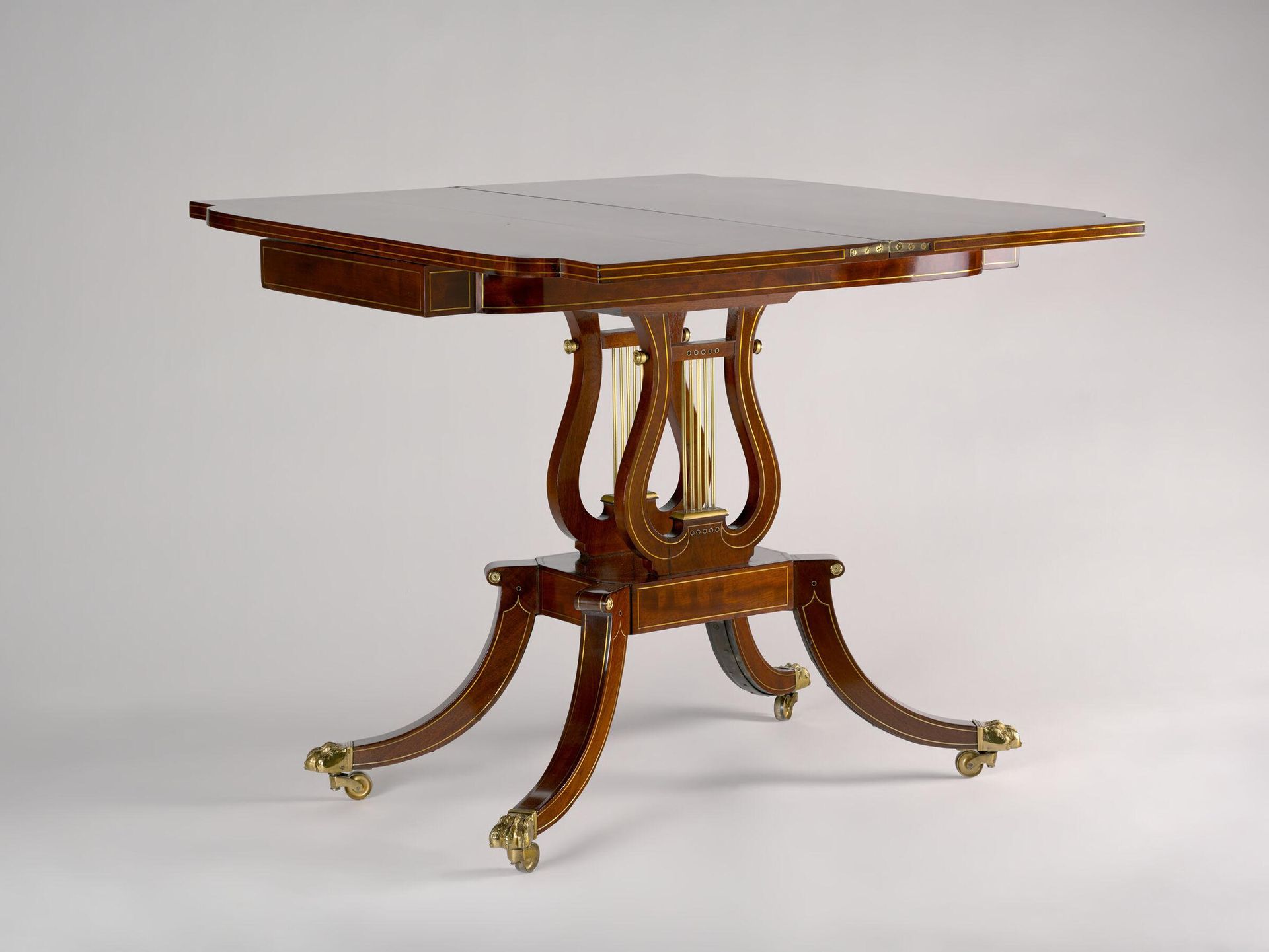 Card Table with Lyre Support by Attributed to Thomas Seymour