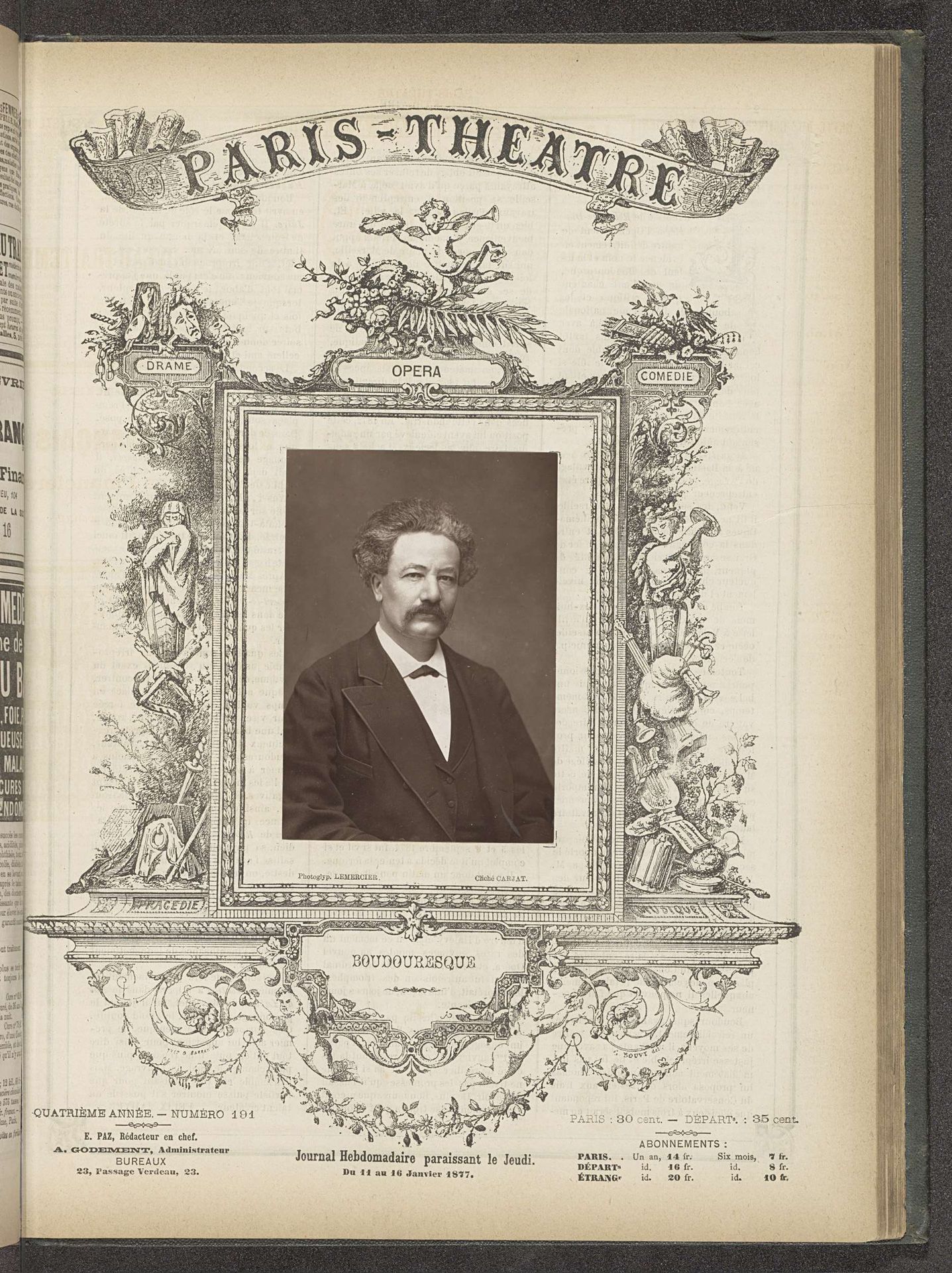 Portret van Auguste-Acanthe Boudouresque by Etienne Carjat