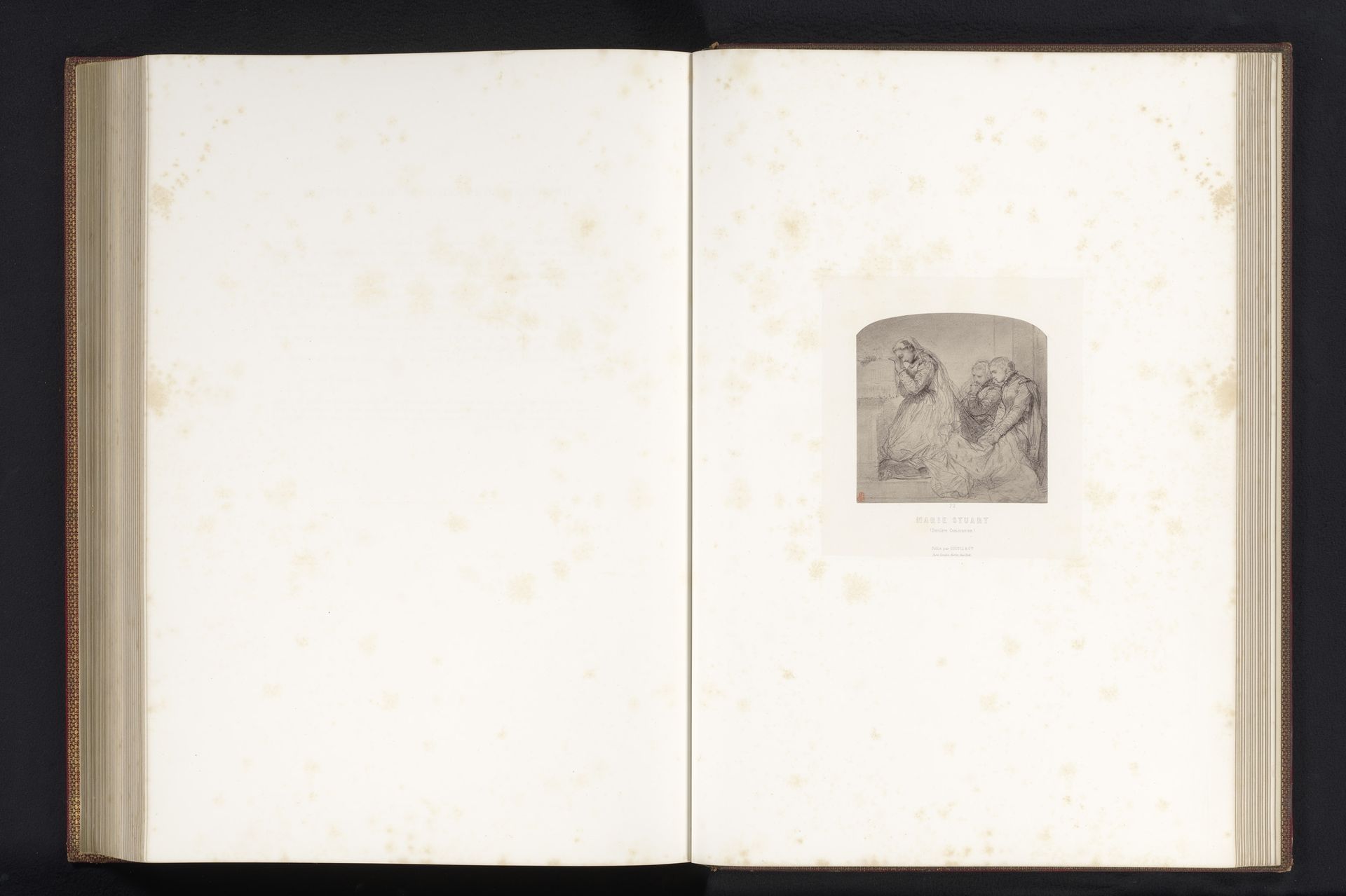 Fotoreproductie van een tekening van het laatste gebed van Maria Stuart door Paul Delaroche by Robert Jefferson Bingham