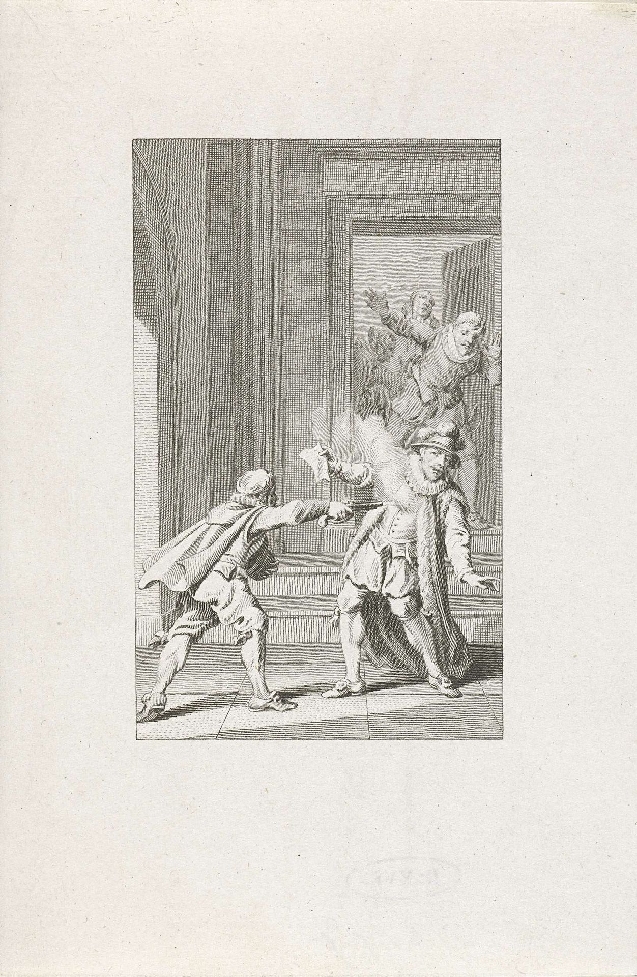 Moord op Willem van Oranje, 1584 by Reinier Vinkeles