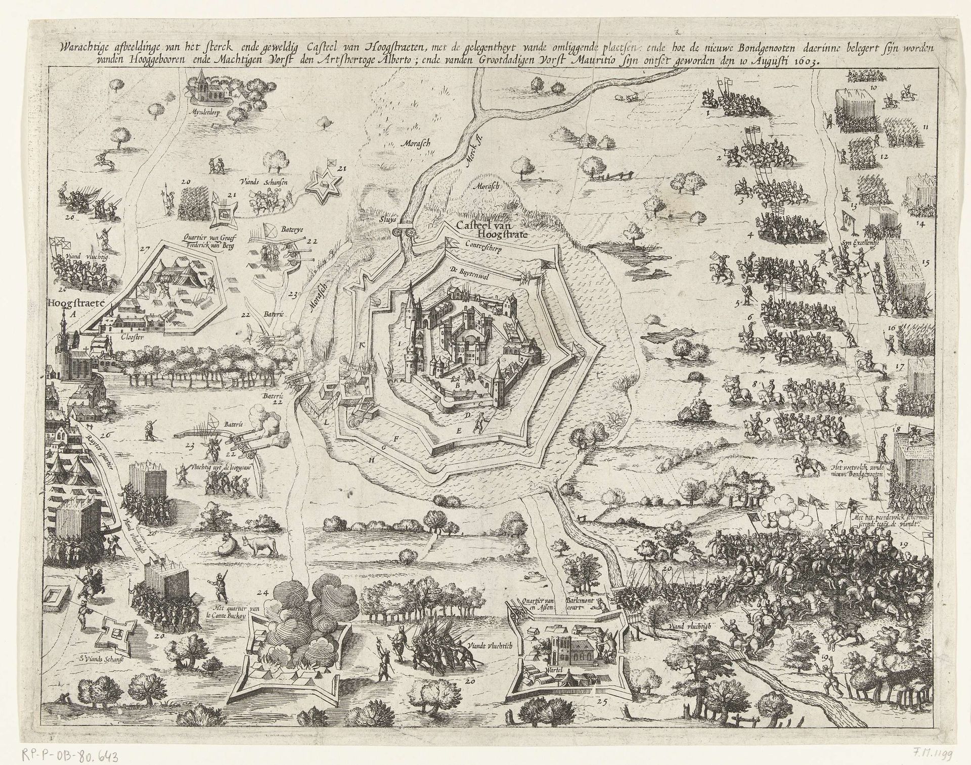 Maurits ontzet de muitende Spaanse soldaten in het kasteel van Hoogstraten, 1603 by Anonymous
