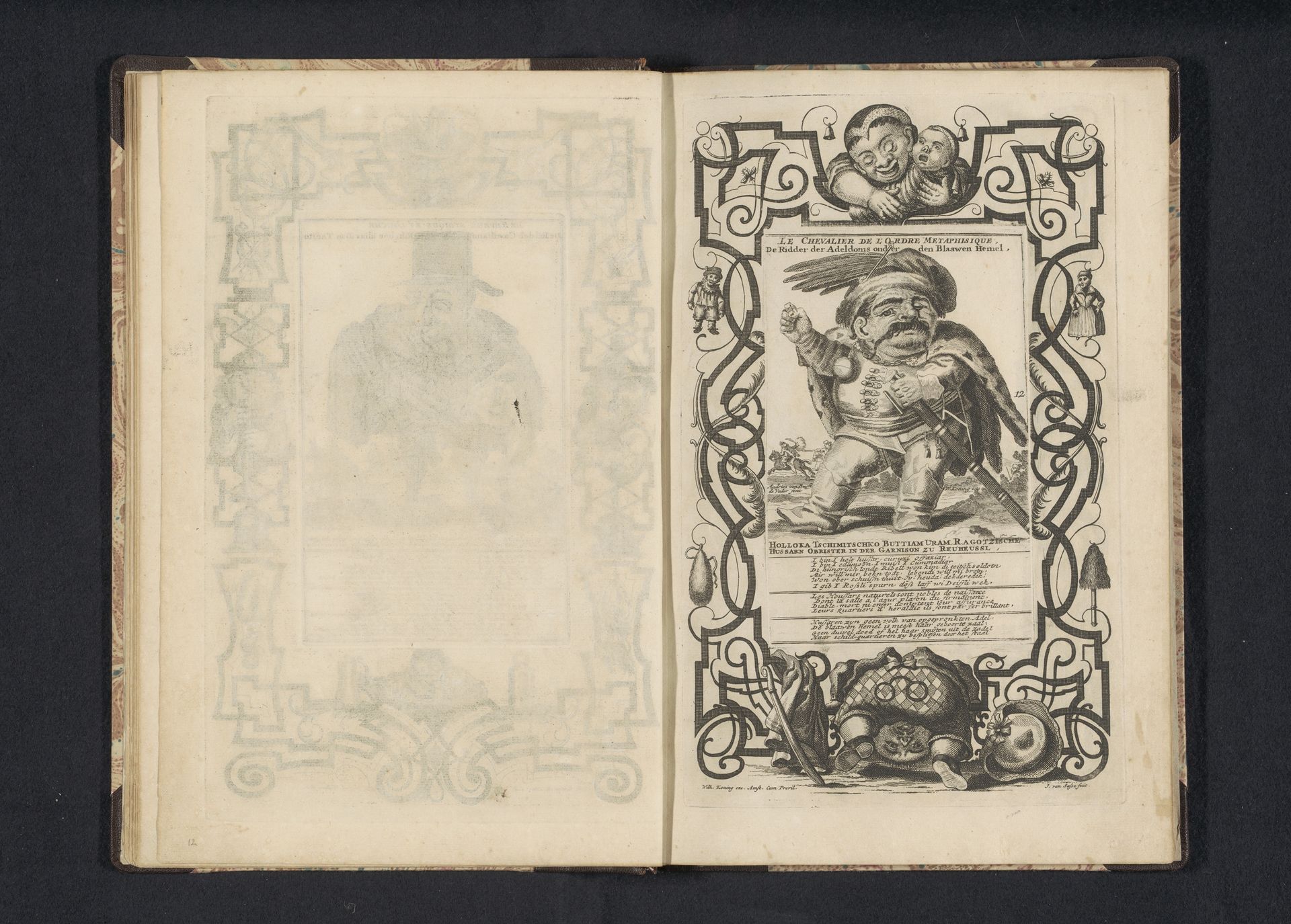 De dwerg Ridder der Adeldoms als huzaar, 1716 by Andries van (Sr.) Buysen