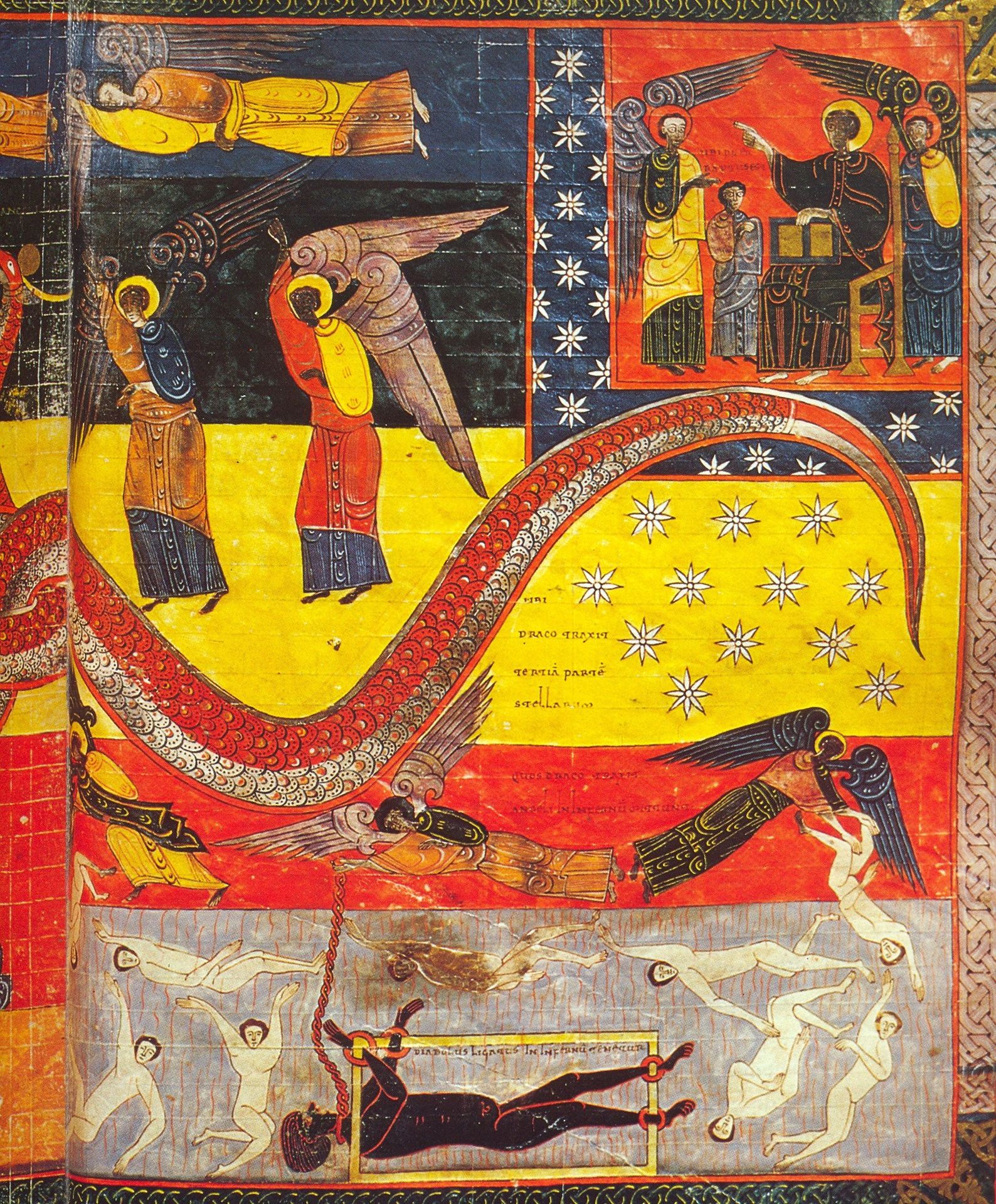 La Femme et le Dragon. Le Diable enchaîné en Enfer (ajout du Commentaire). Apoc. XI by Facundus