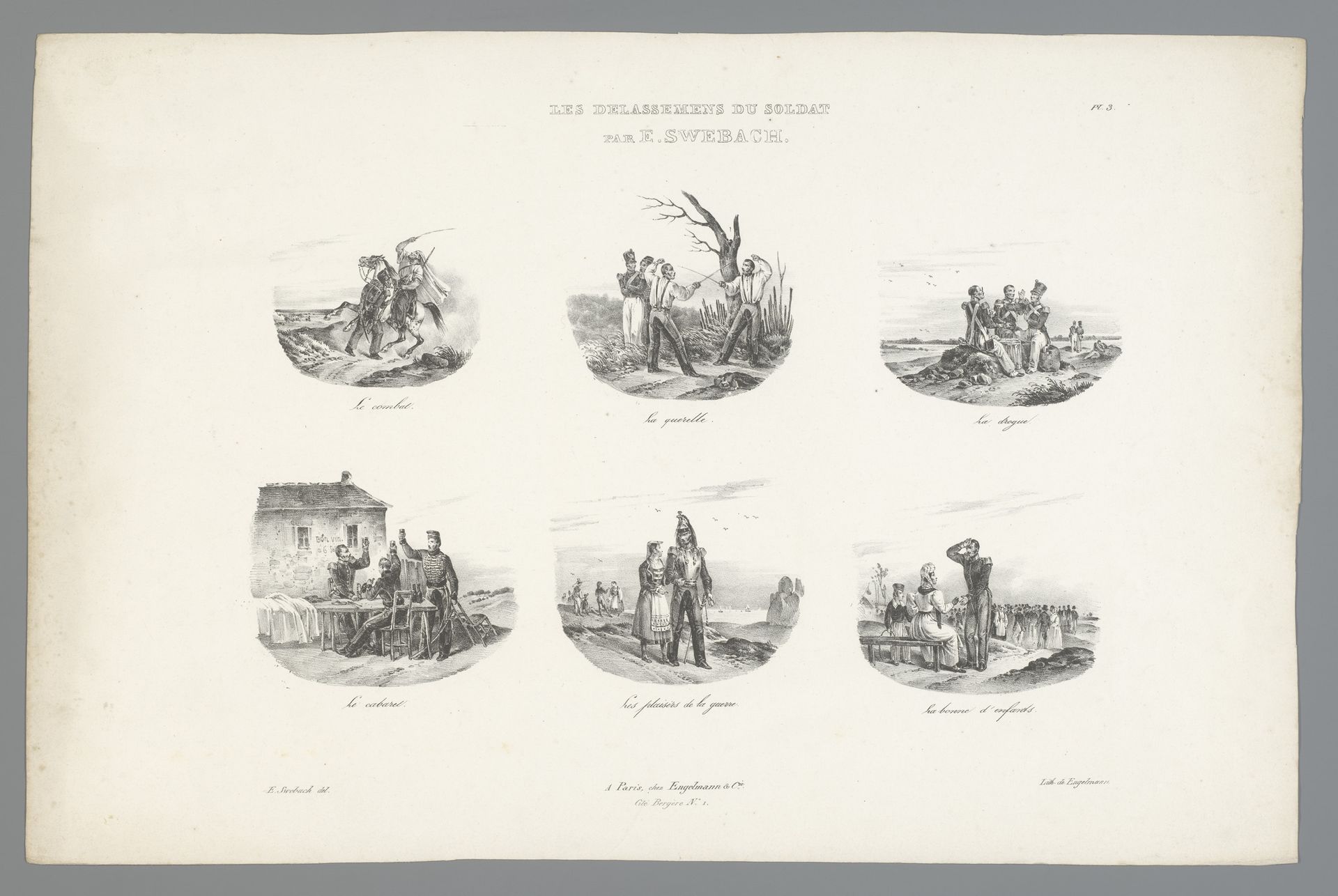 Zes voorstellingen van het soldatenleven by Bernard Édouard Swebach