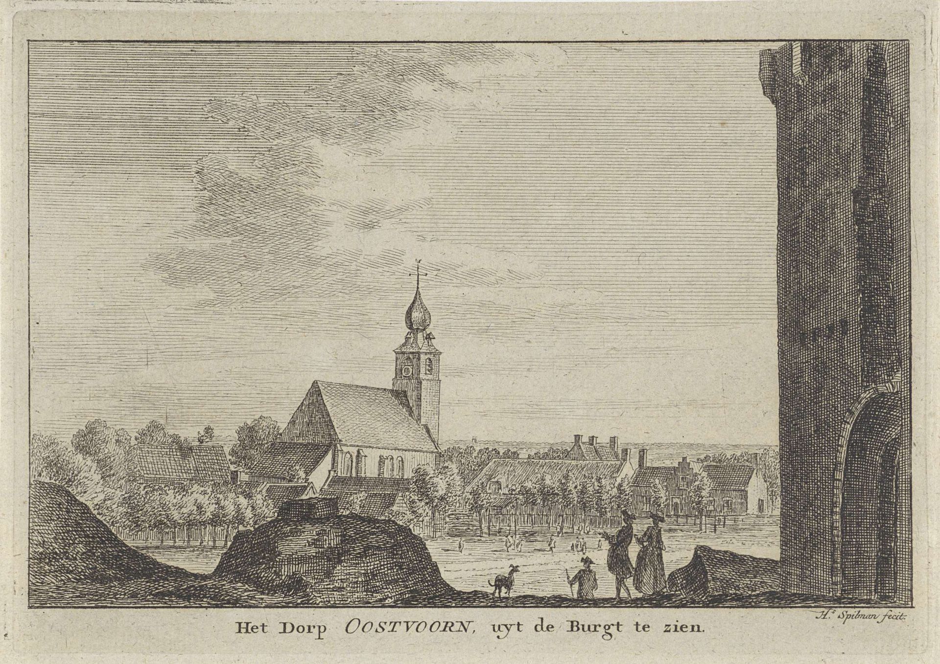 Gezicht op Oostvoorne by Hendrik Spilman