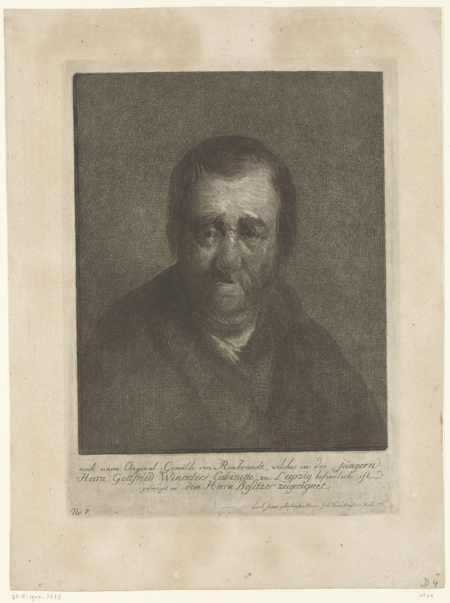 Oude man by Johann Friedrich Bause