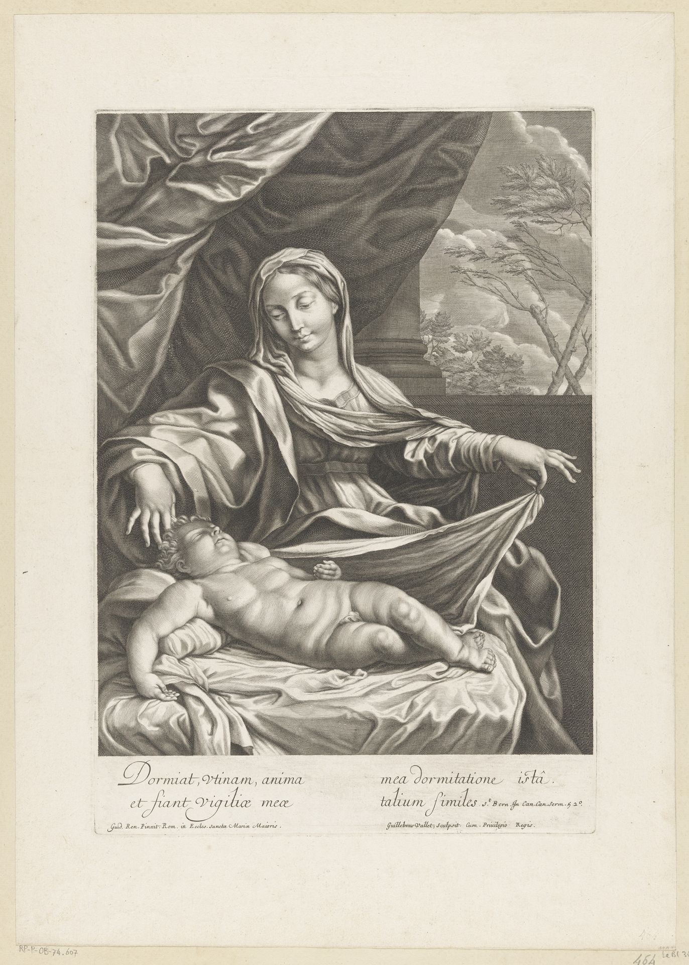 Maria bij het slapende Christuskind by Guillaume Vallet