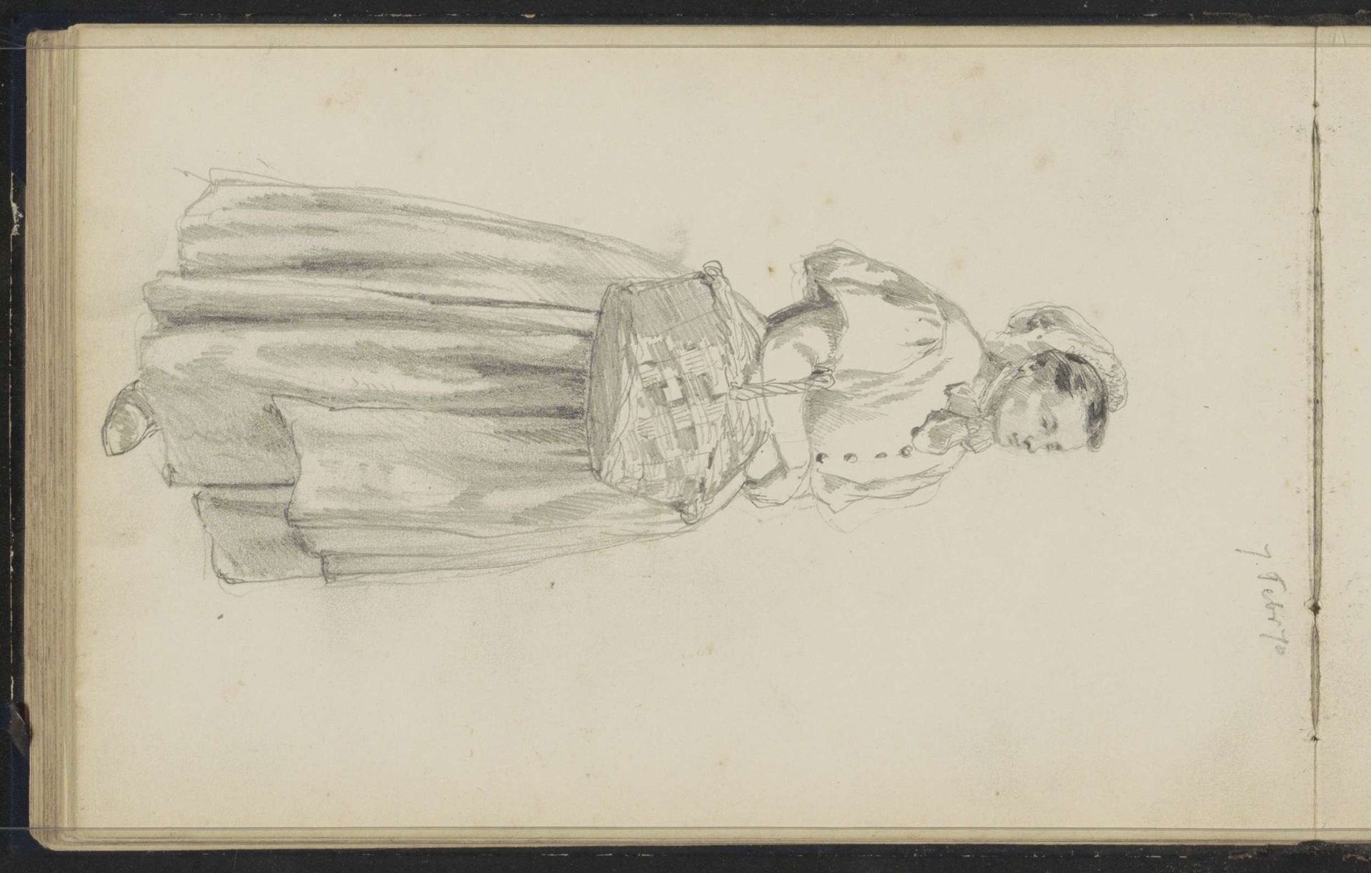Vrouw met een mand aan haar arm by Cornelis Springer