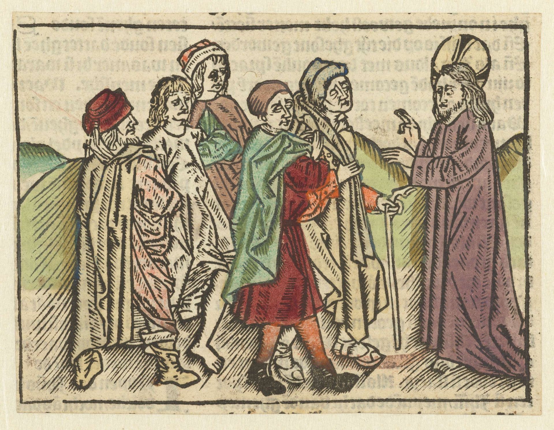 Christus geneest twee blinden en een bezetene by Meester van Antwerpen (I)