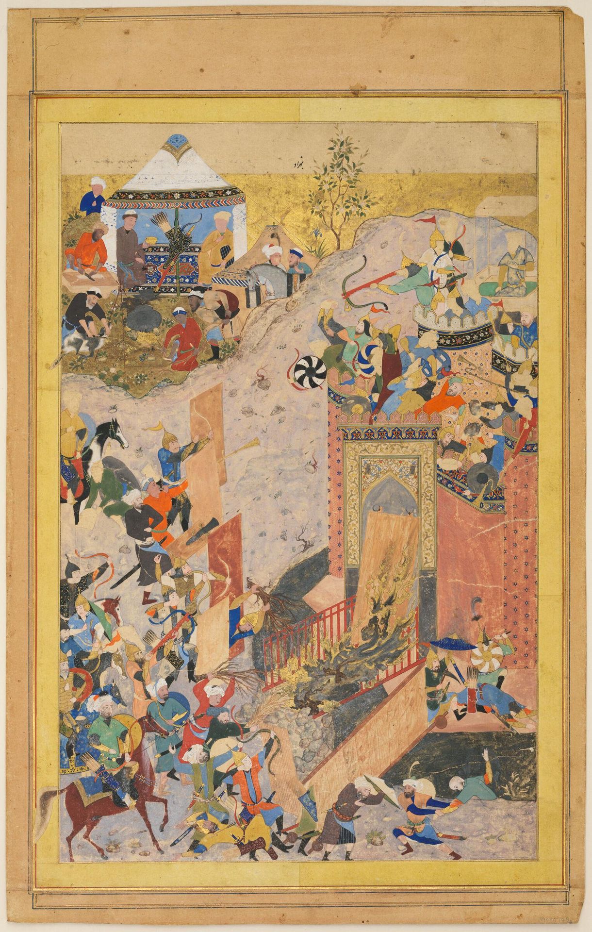 Assault on a Castle by Attributed to Bihzad