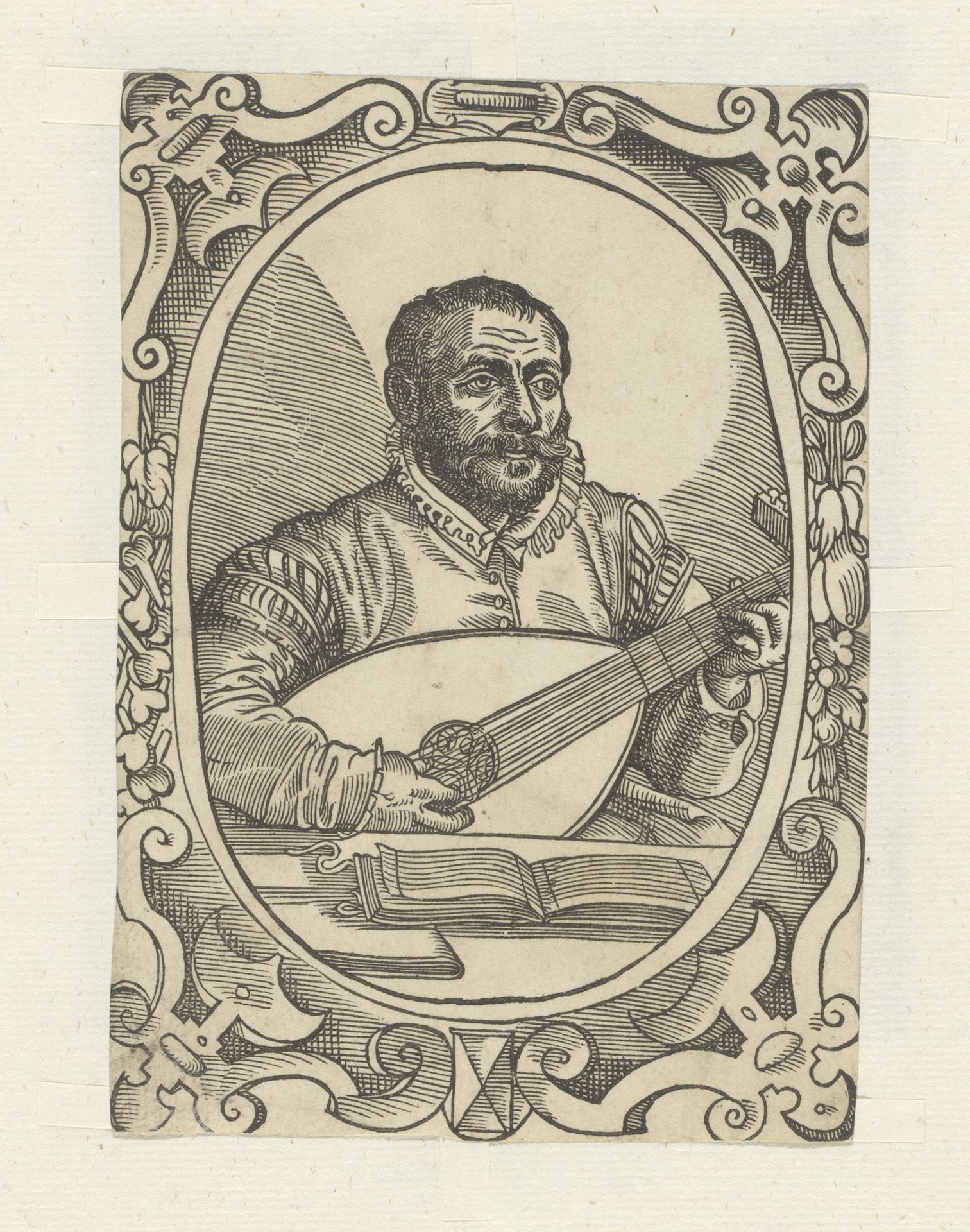 Portret van een onbekende man met een luit by Anonymous
