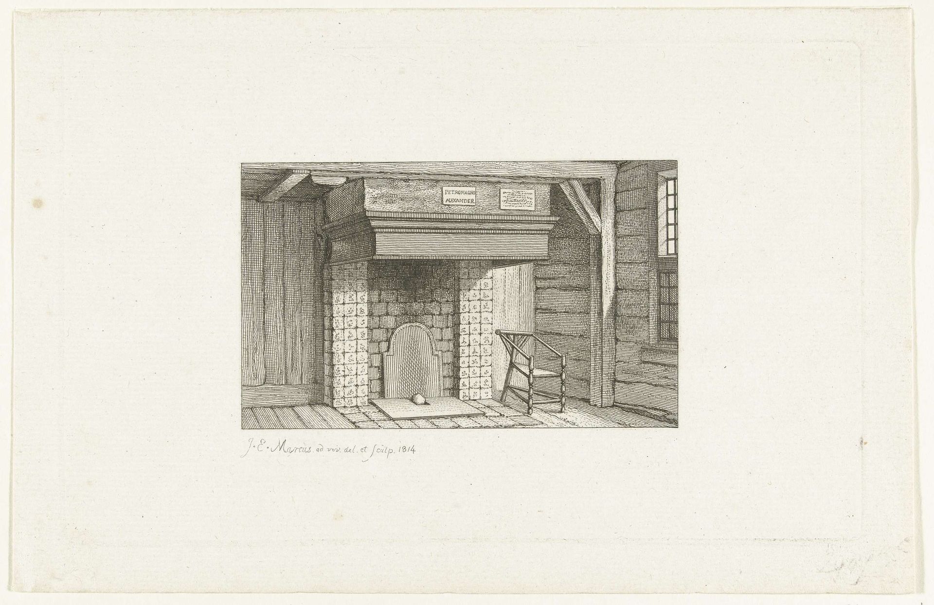 Interieur van het Tsaar Peterhuisje te Zaandam, 1697 by Jacob Ernst Marcus