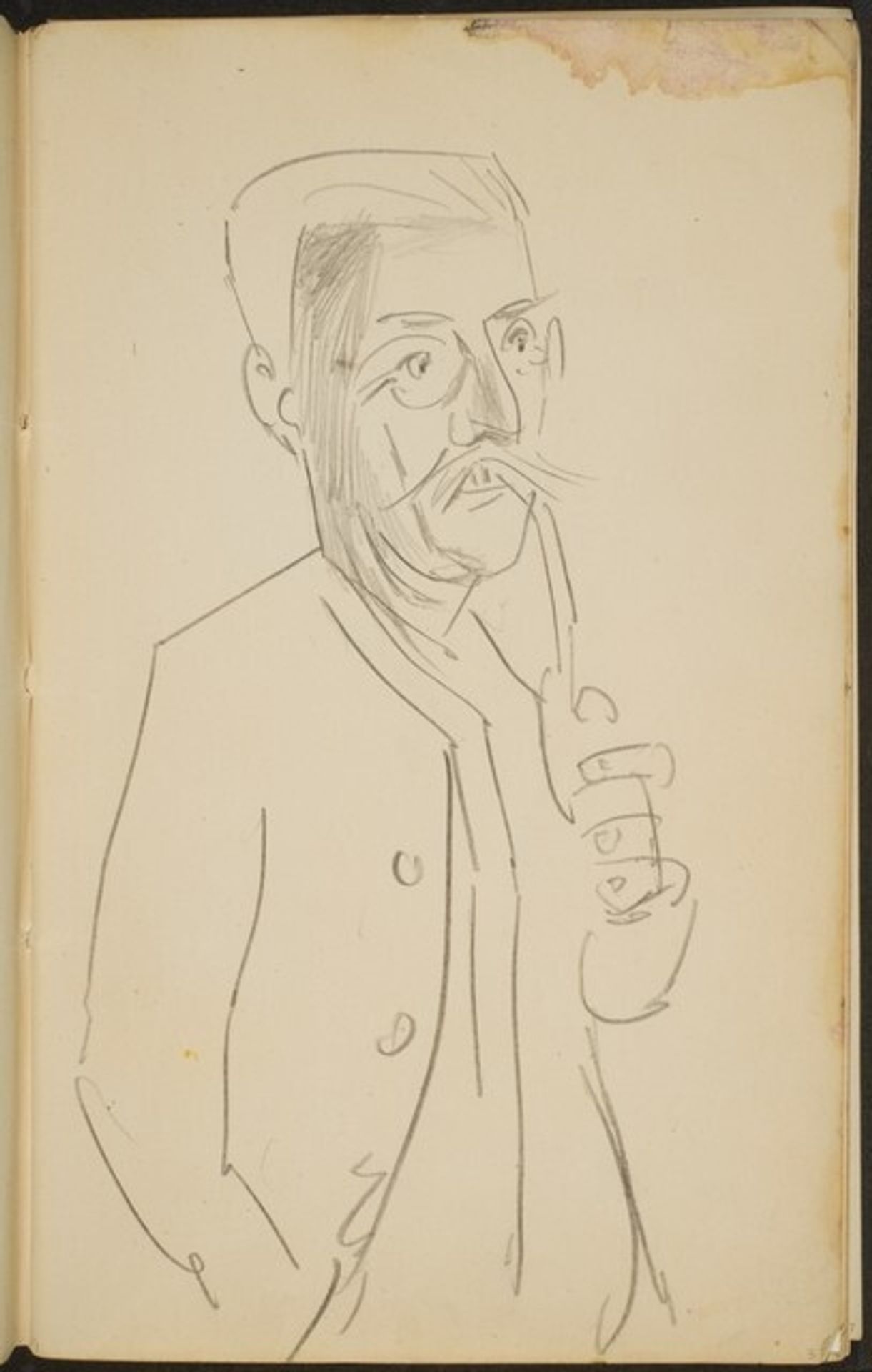 Mann mit Pfeife (Man with a Pipe) [p. 3] by Max Beckmann