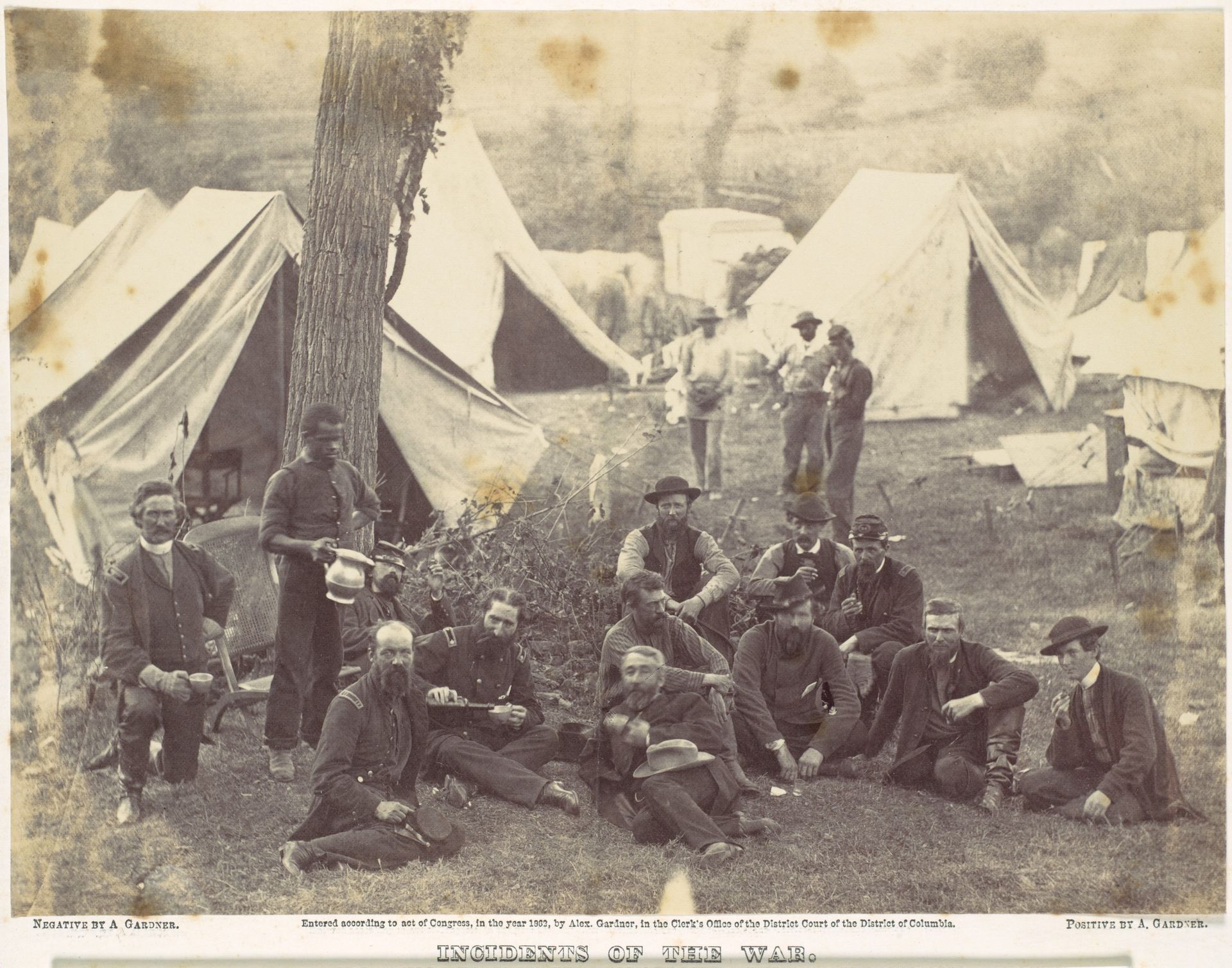 Group at Headquarters of the Army of the Potomac, Antietam, October 1862 by Alexander Gardner