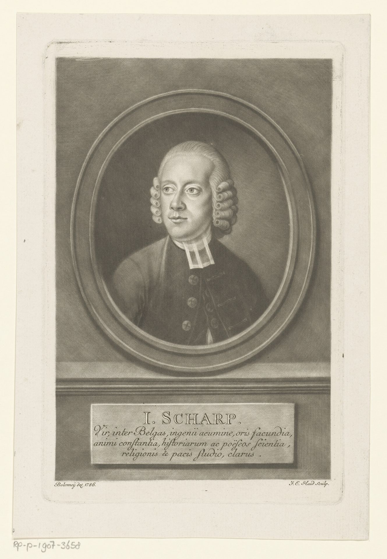 Portret van Jan Scharp by Johann Elias Haid