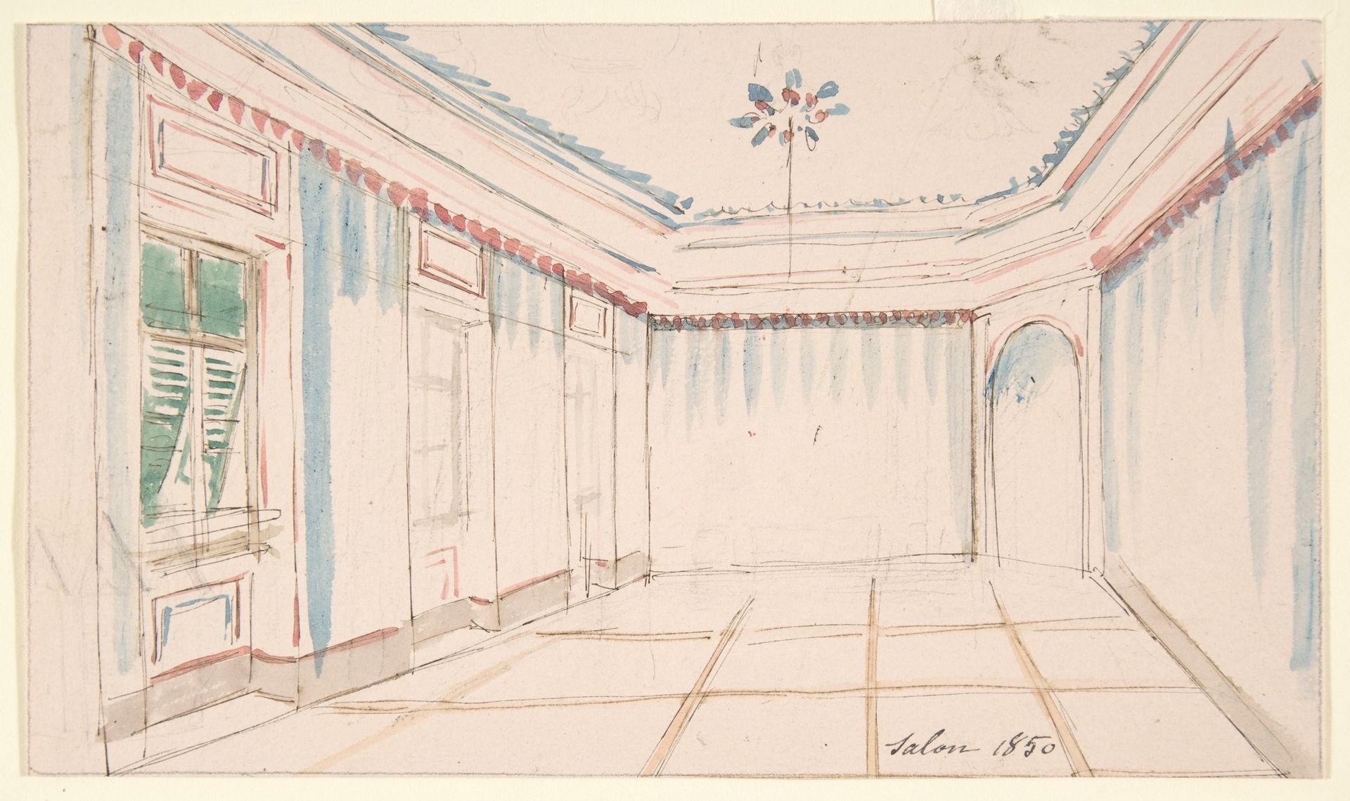 Drawing of an Interior: Salon by Anonymous