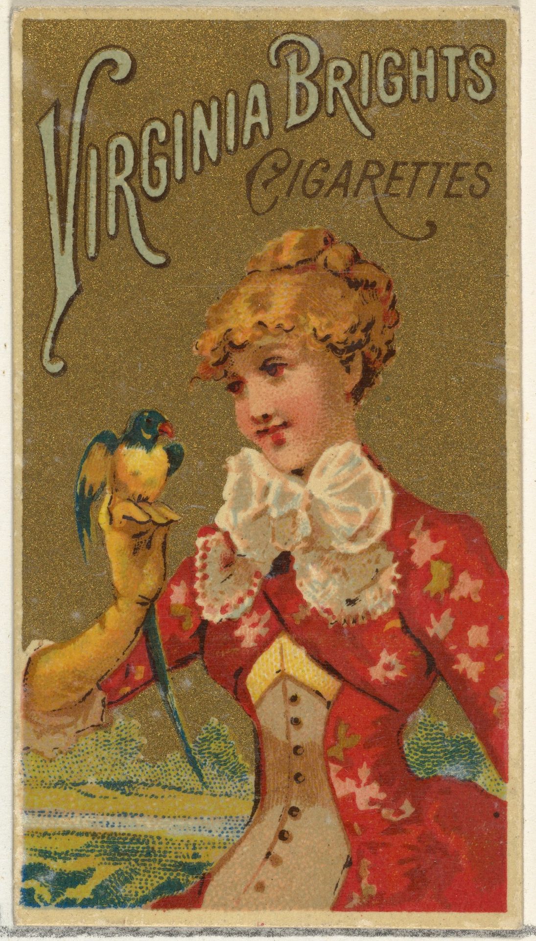From the Girls and Children series (N64) promoting Virginia Brights Cigarettes for Allen & Ginter brand tobacco products by Allen & Ginter