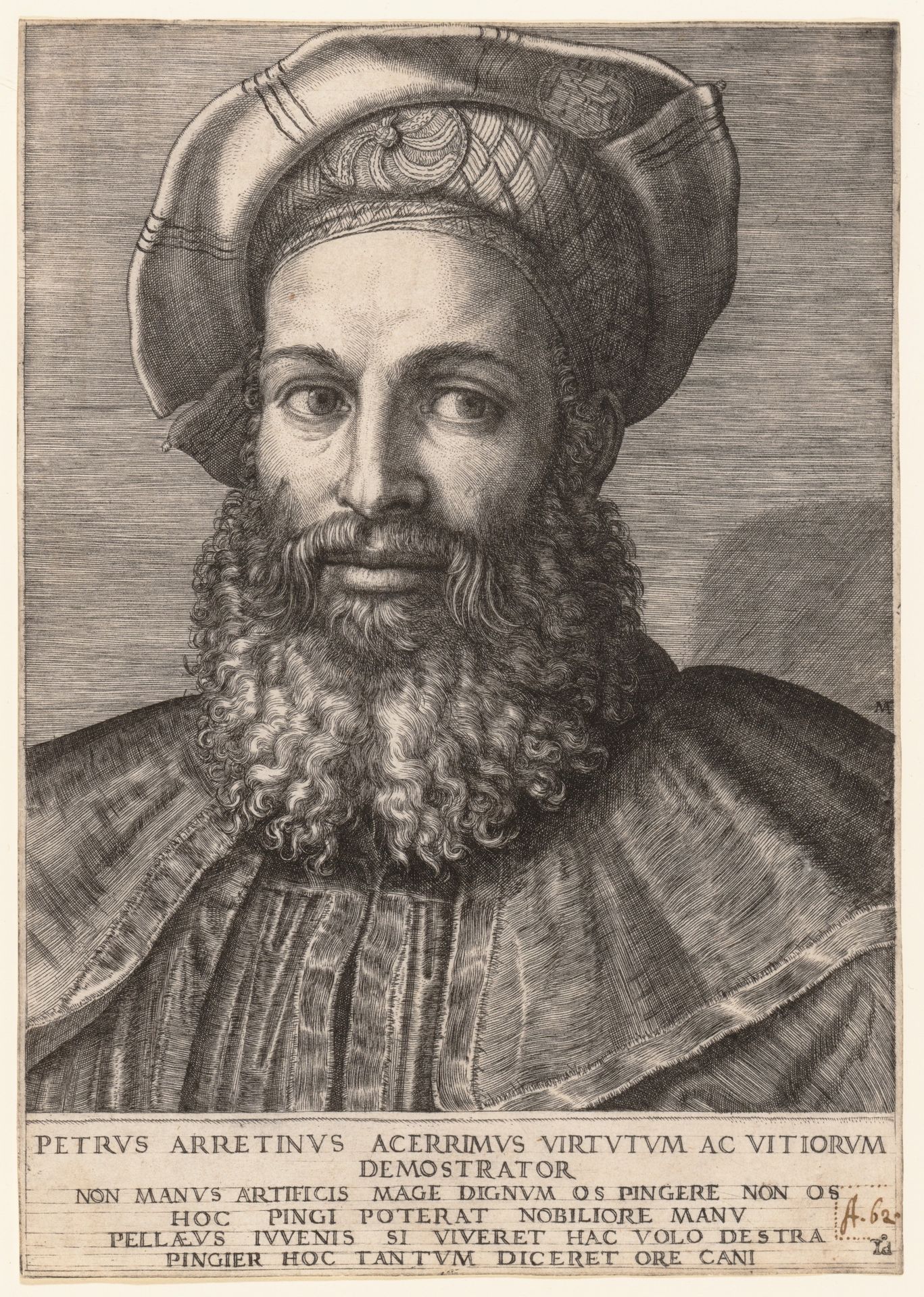 Portrait of Pietro Aretino by Marcantonio Raimondi